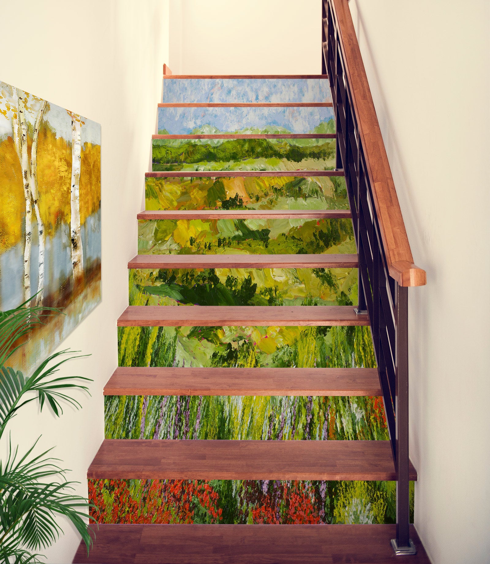 3D Green Hillside Field 89190 Allan P. Friedlander Stair Risers
