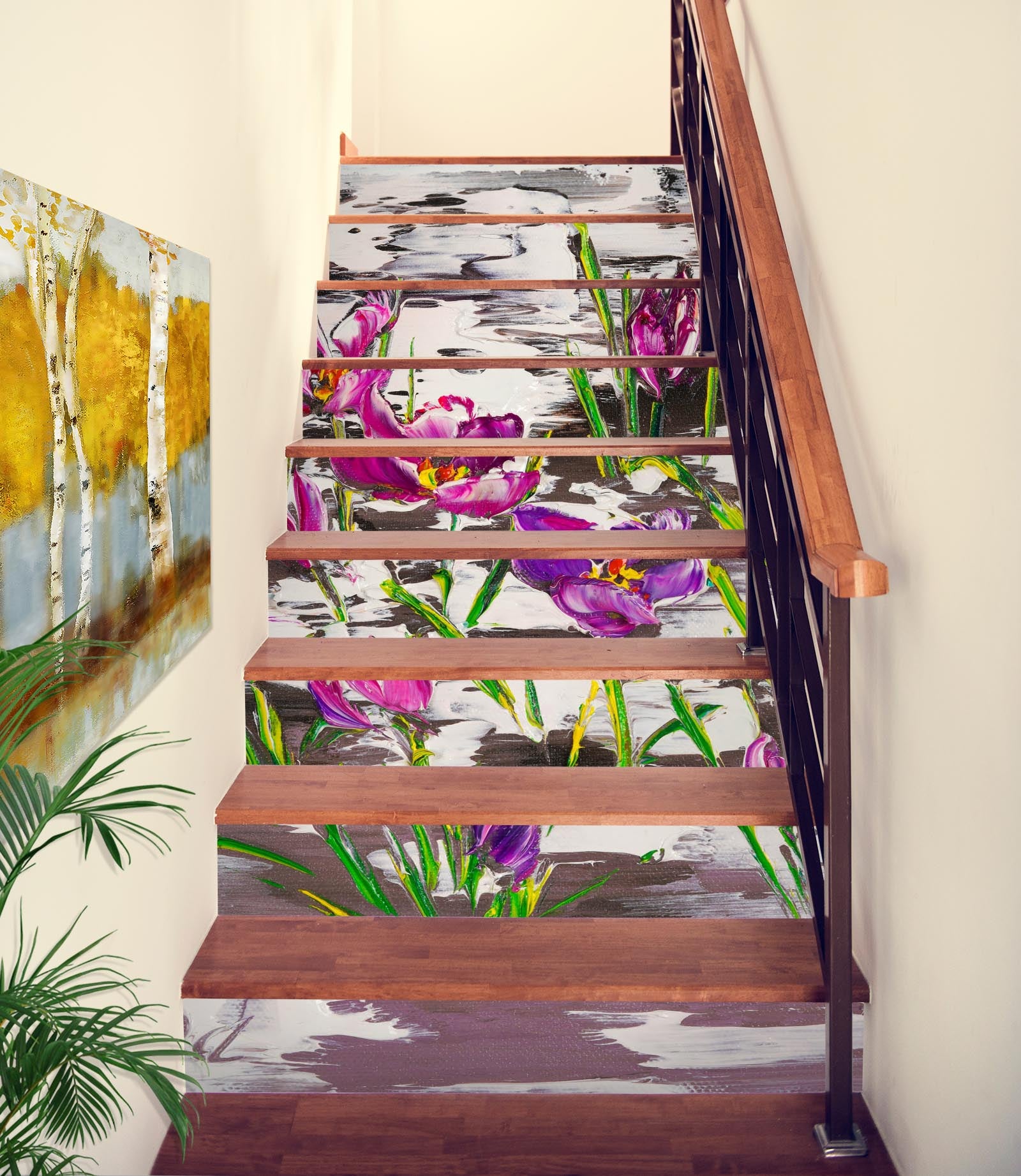 3D Flowers Grass 823 Skromova Marina Stair Risers