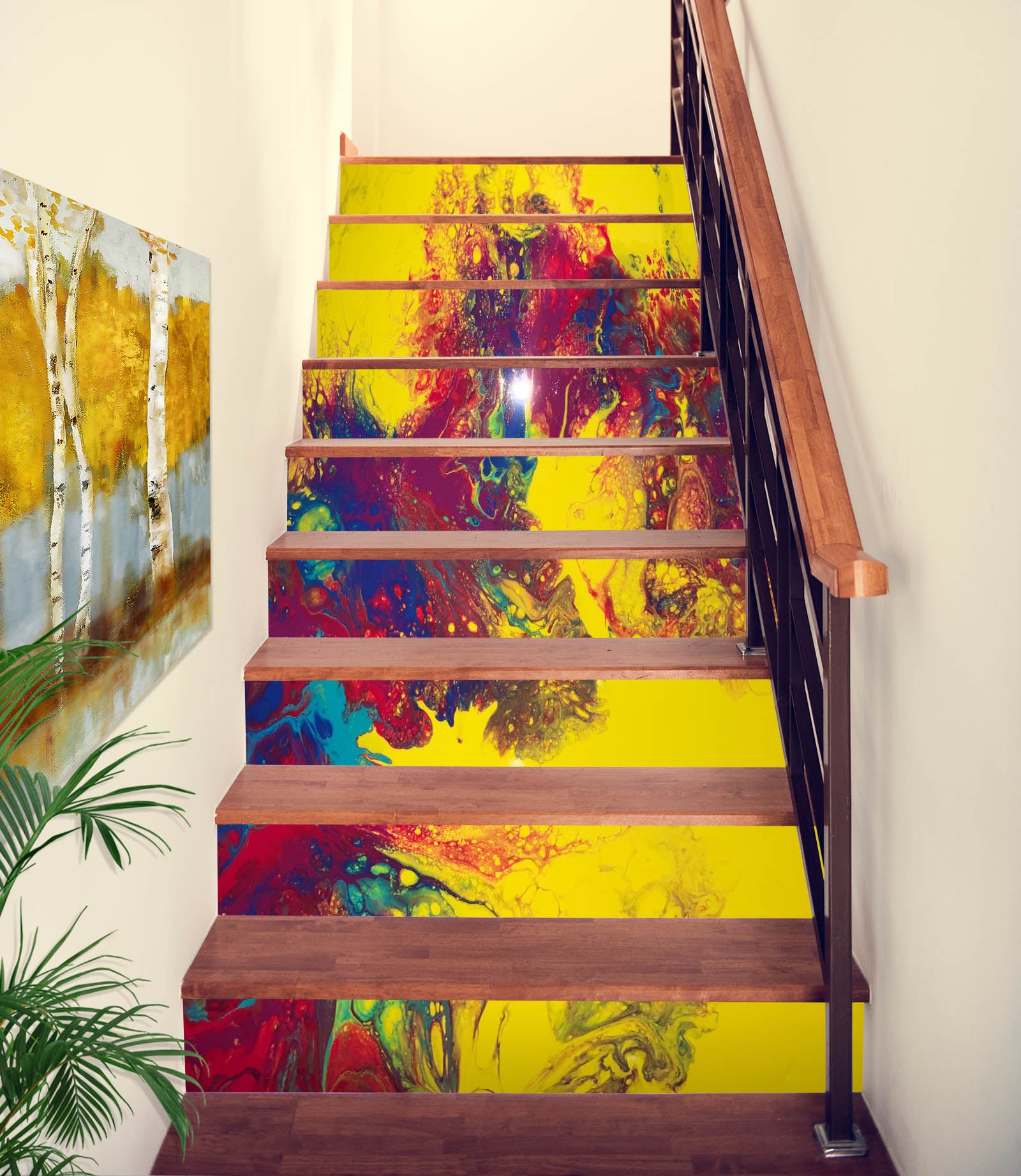 3D Colorful Pigment Texture 90197 Valerie Latrice Stair Risers