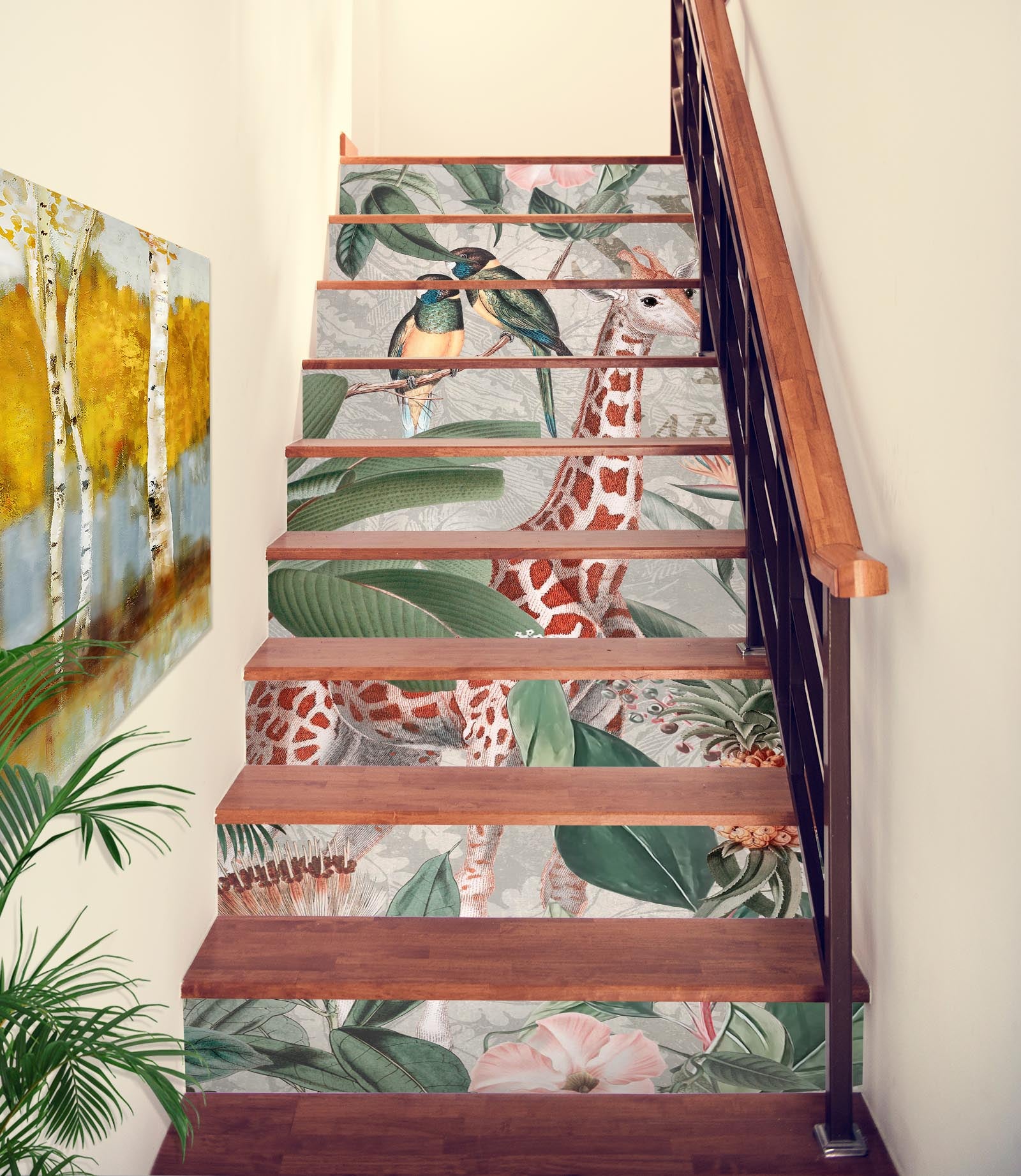 3D Pineapple Giraffe 11027 Andrea Haase Stair Risers