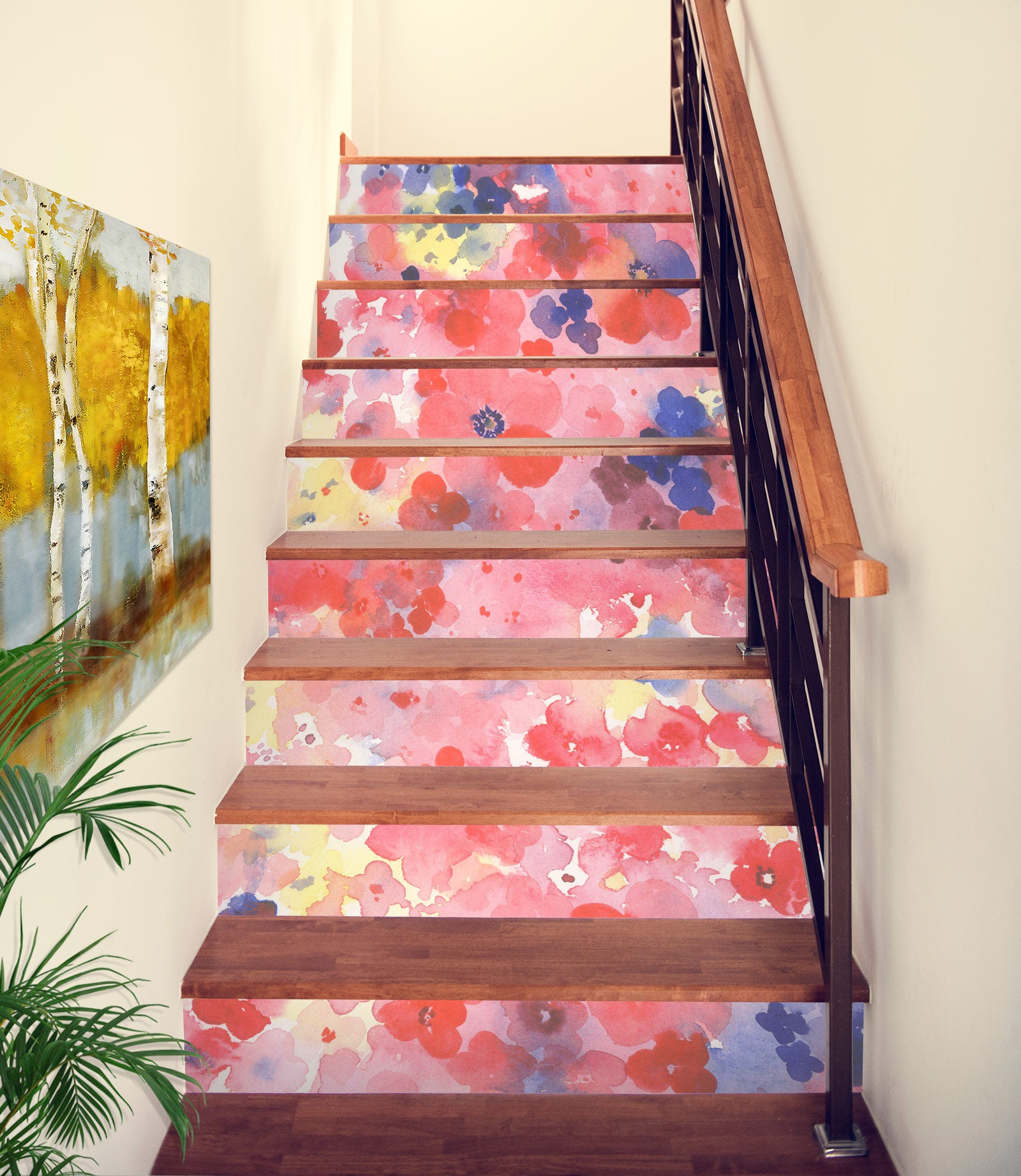 3D Pink Paint Art 211 Stair Risers