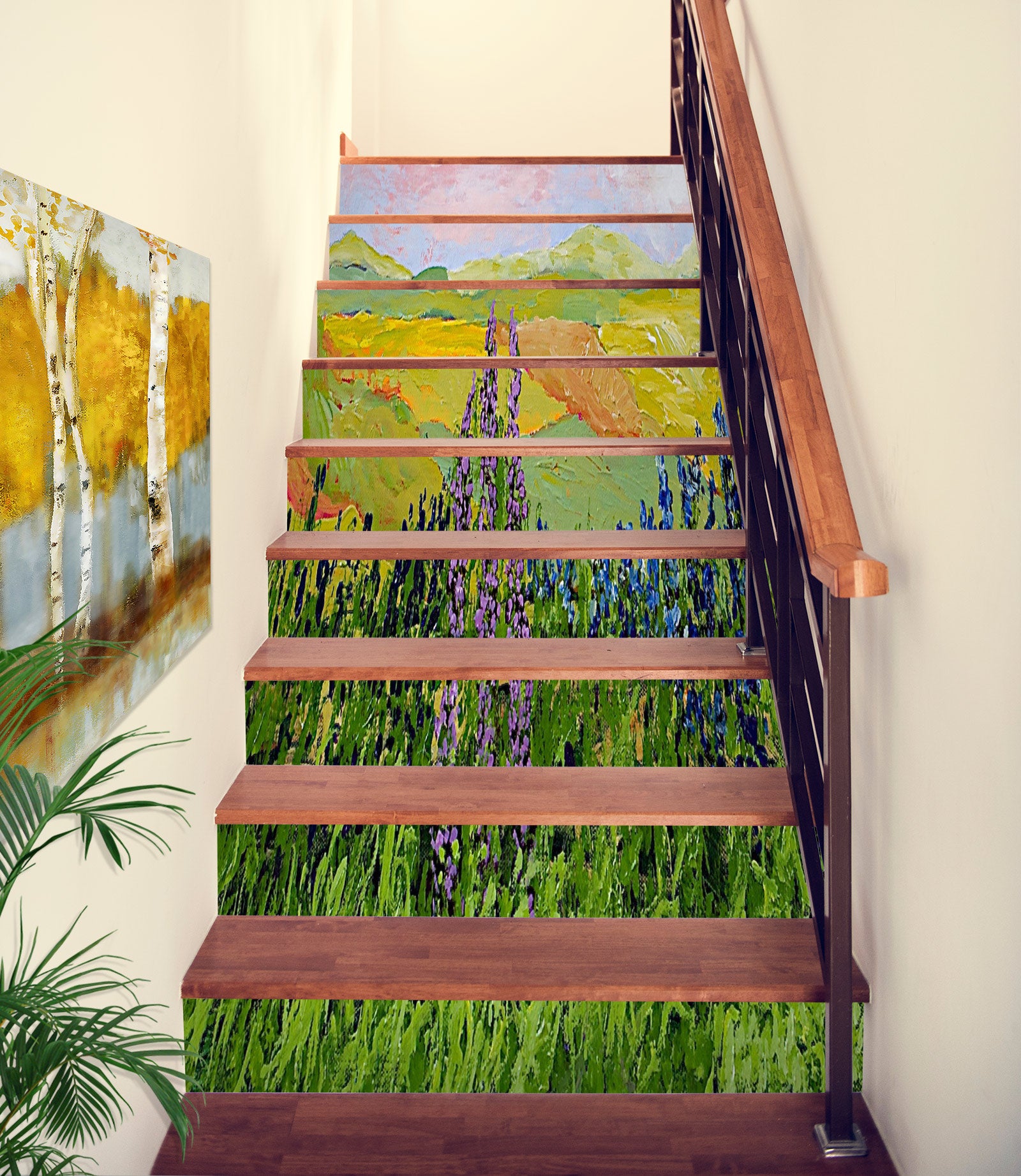 3D Grass Purple Flower 89188 Allan P. Friedlander Stair Risers