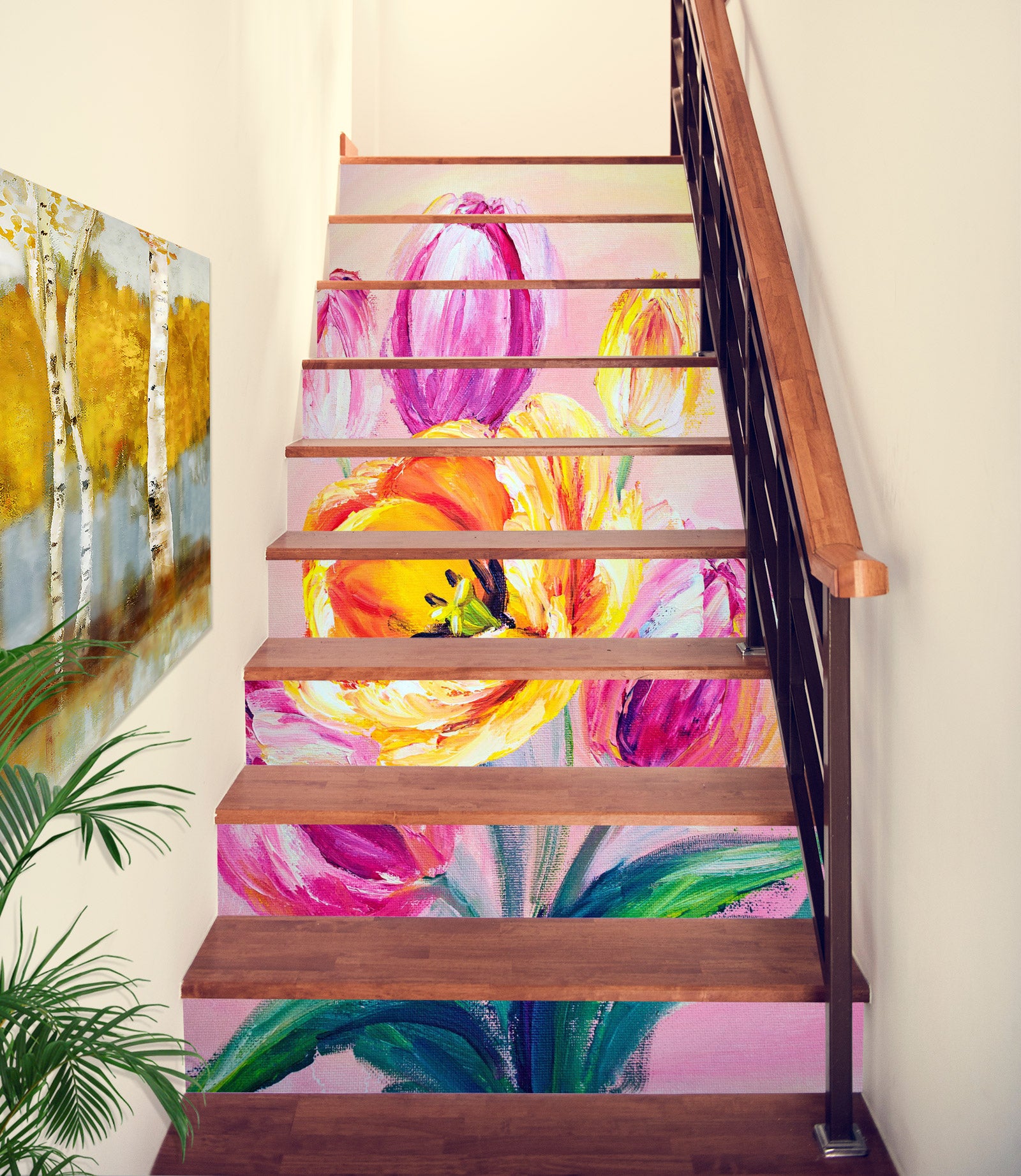 3D Rich And Charming Tulips 444 Stair Risers