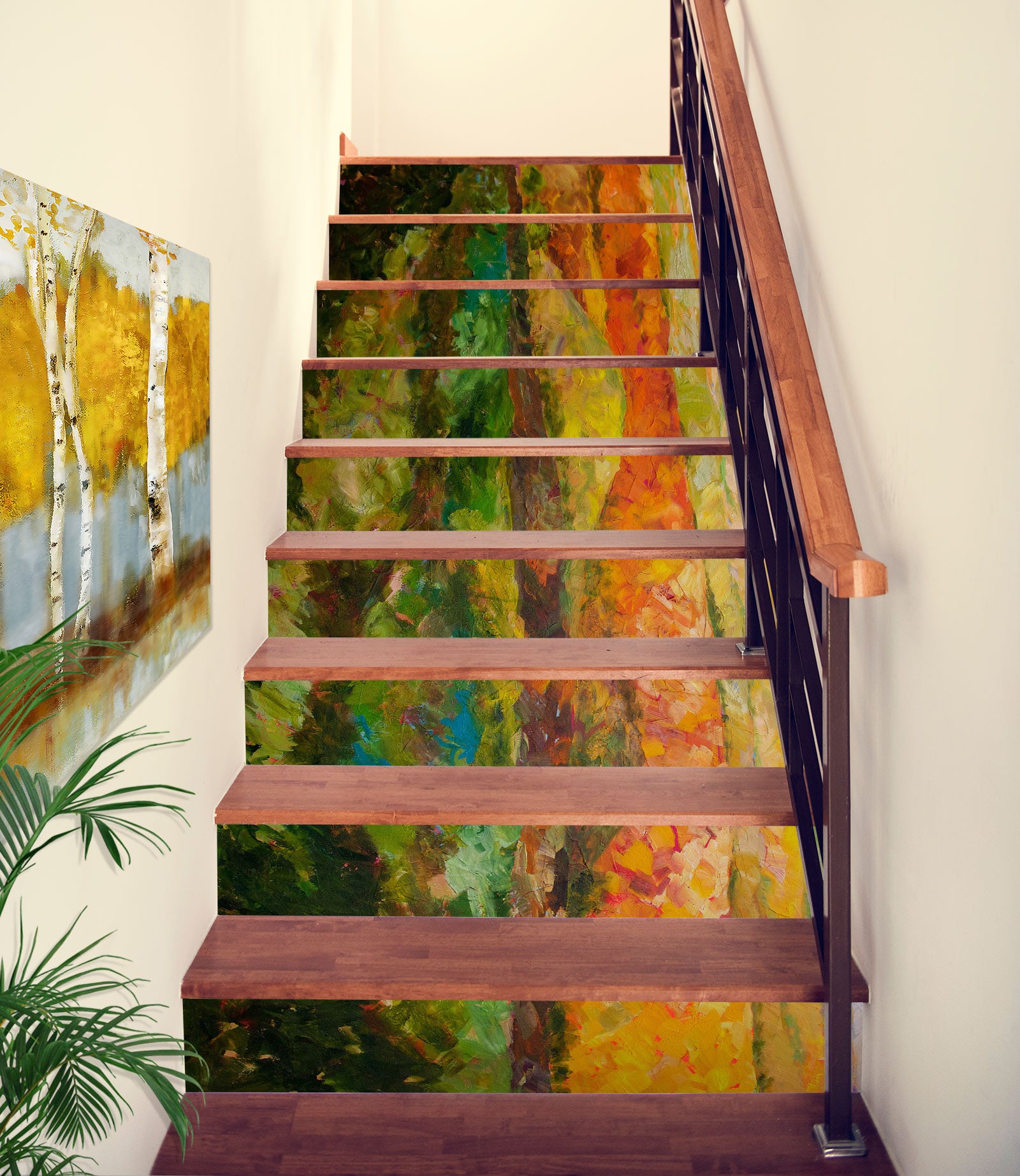 3D Forest Field Painting Pattern 90177 Allan P. Friedlander Stair Risers