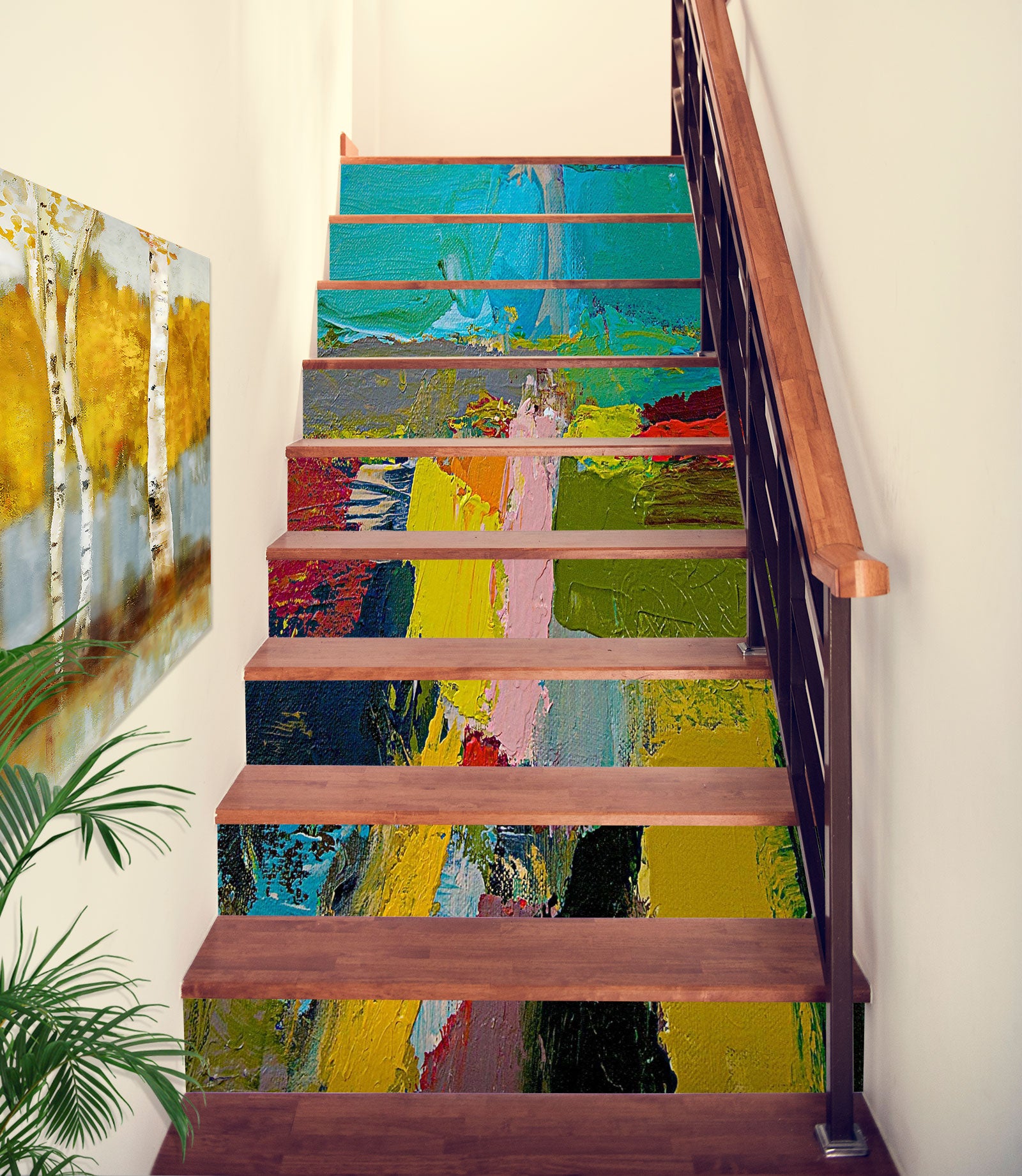 3D Color Block Oil Painting 9011 Allan P. Friedlander Stair Risers