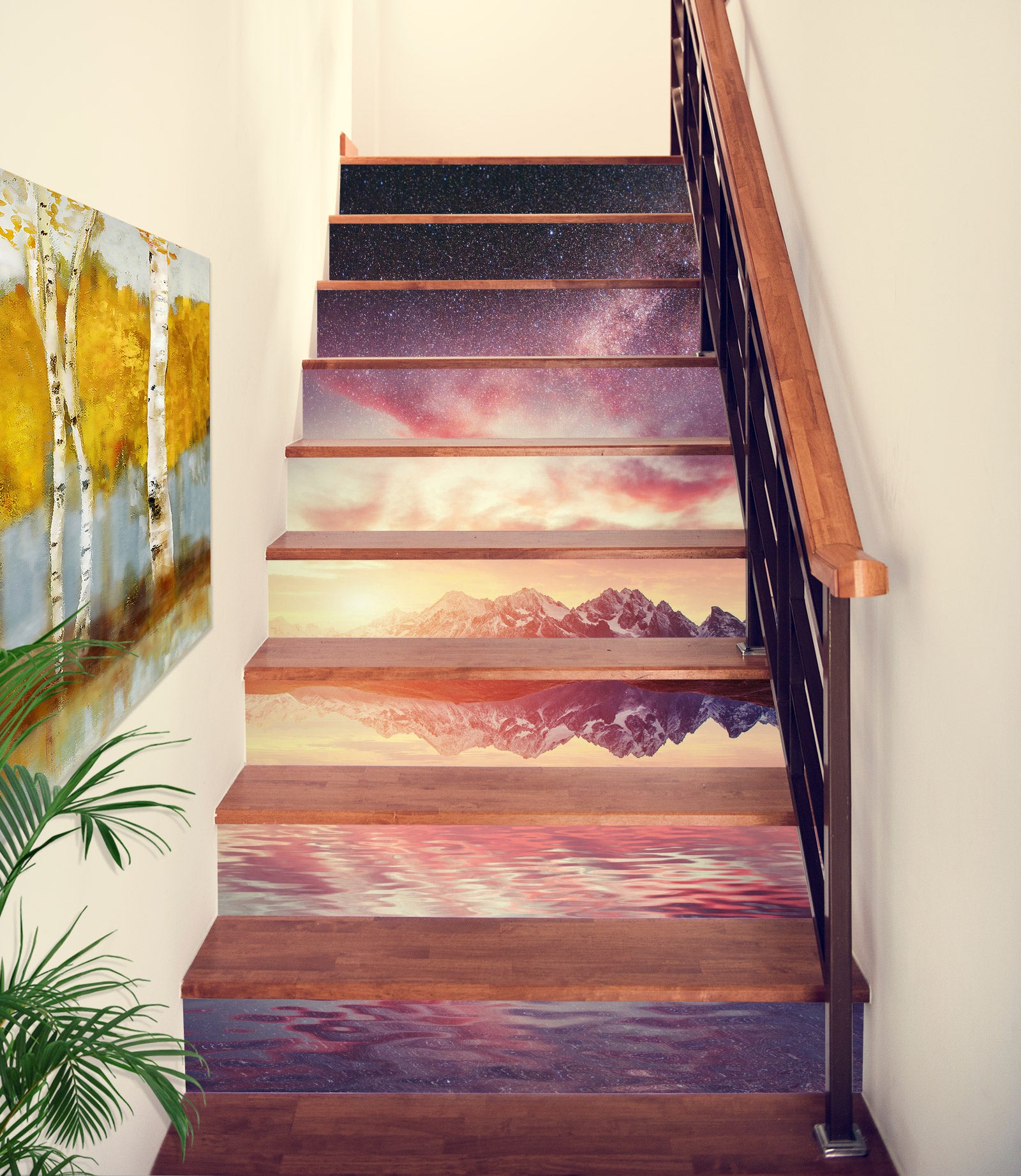 3D Sunset In The Dream 458 Stair Risers