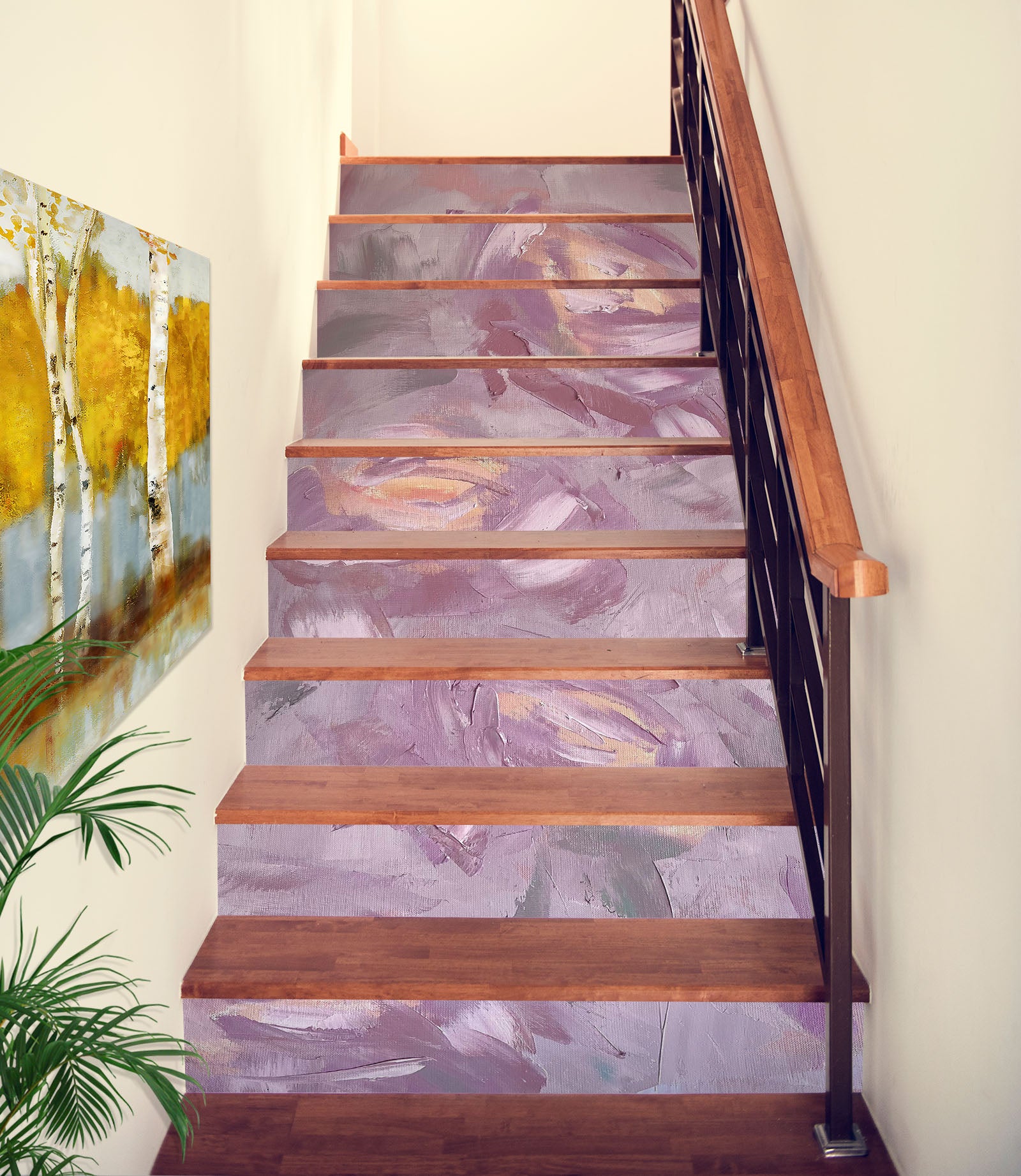 3D Purple Texture 3937 Skromova Marina Stair Risers
