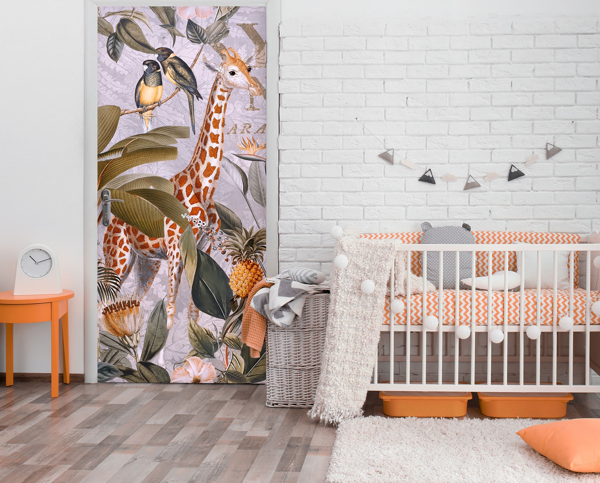 3D Giraffe Pineapple Tree 11934 Andrea Haase Door Mural