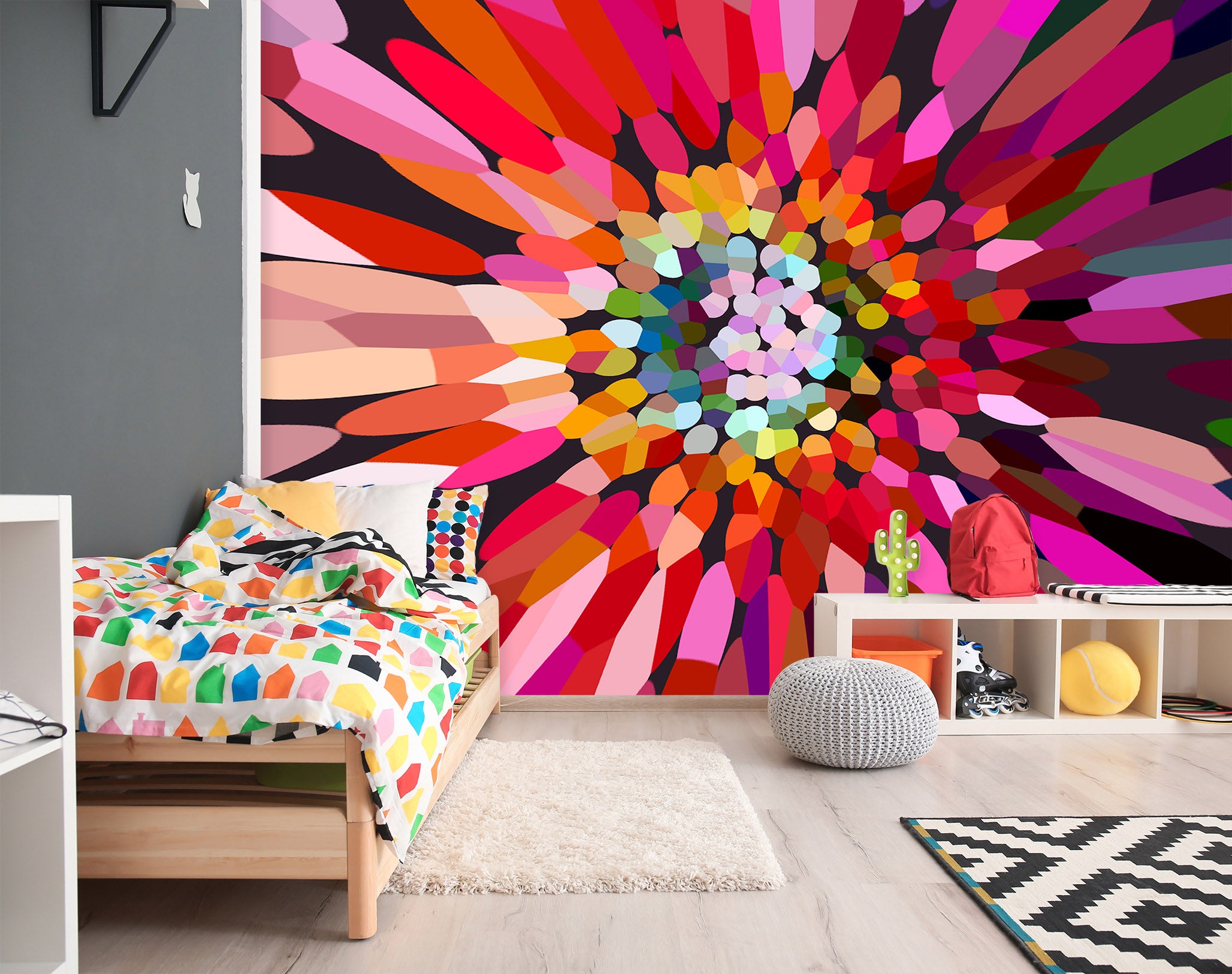 3D Pink Flower Horizontal 71079 Shandra Smith Wall Mural Wall Murals