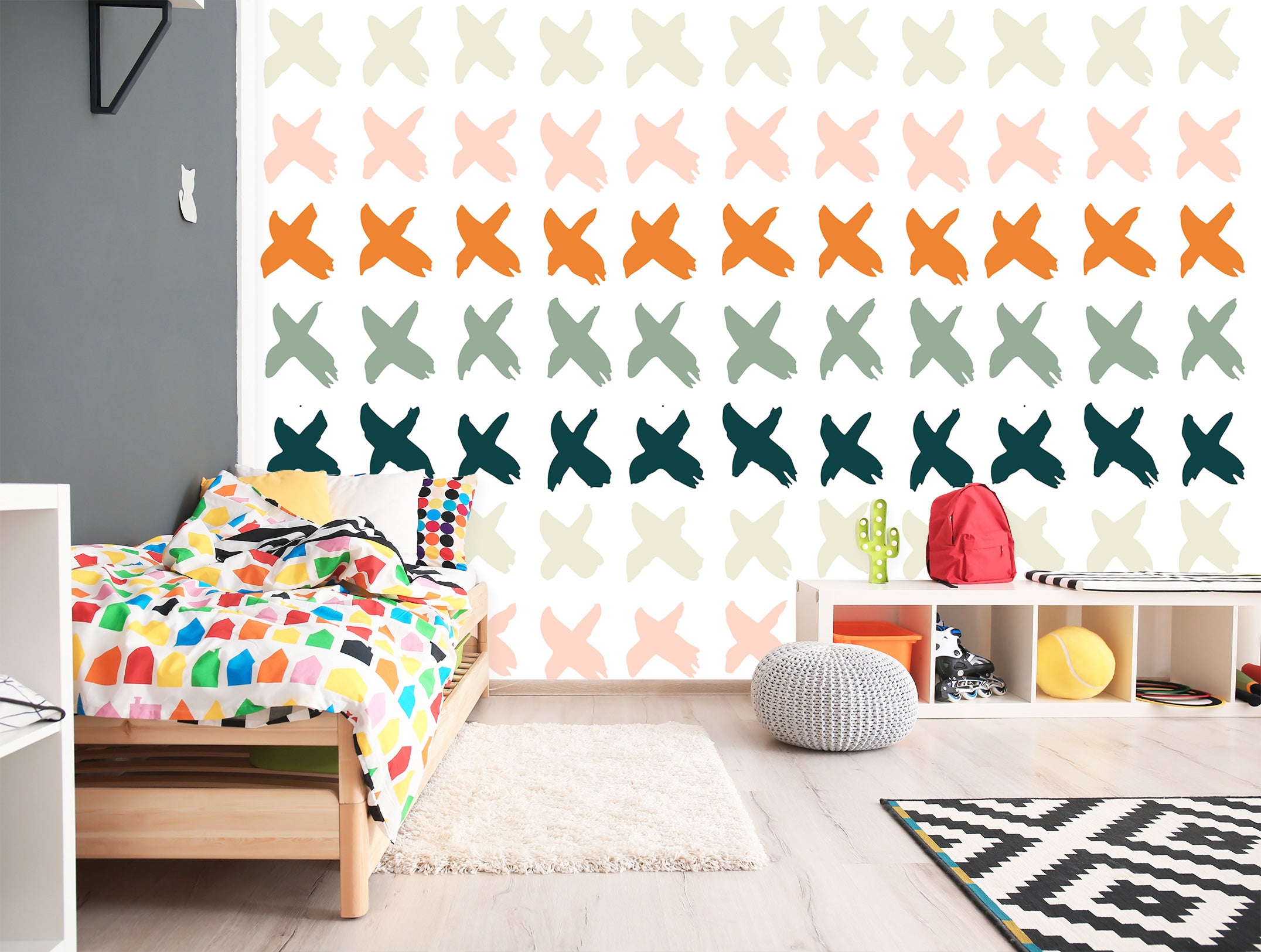 3D Colorful Cross 120125 Kashmira Jayaprakash Wall Mural Wall Murals