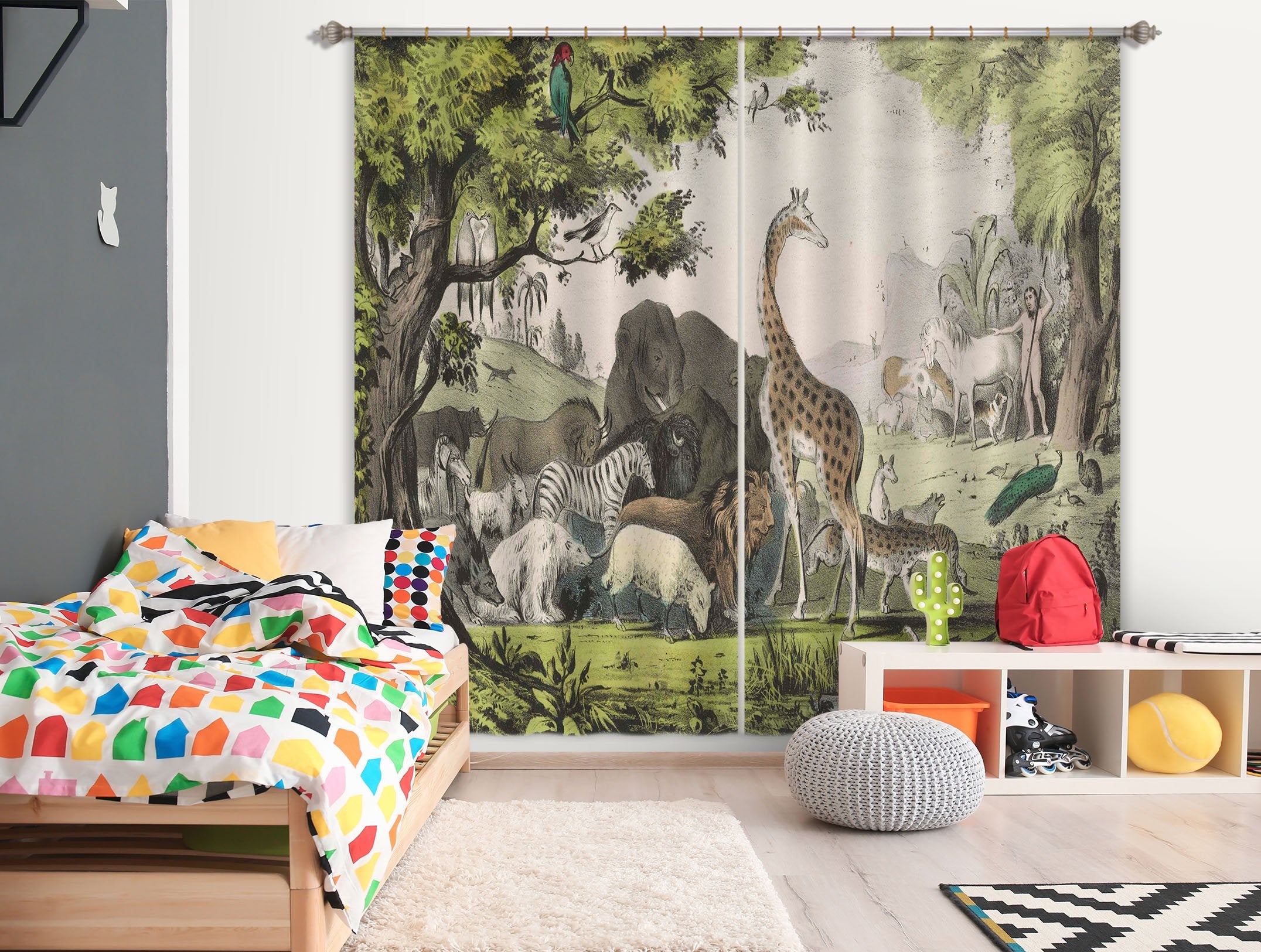 3D Animal Home 041 Andrea haase Curtain Curtains Drapes Wallpaper AJ Wallpaper