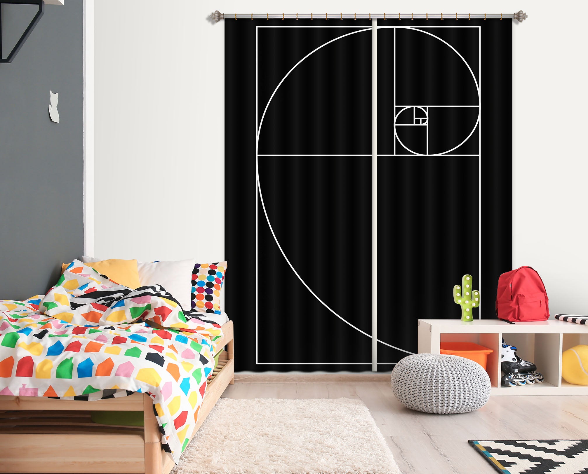 3D White Lines 1100 Boris Draschoff Curtain Curtains Drapes