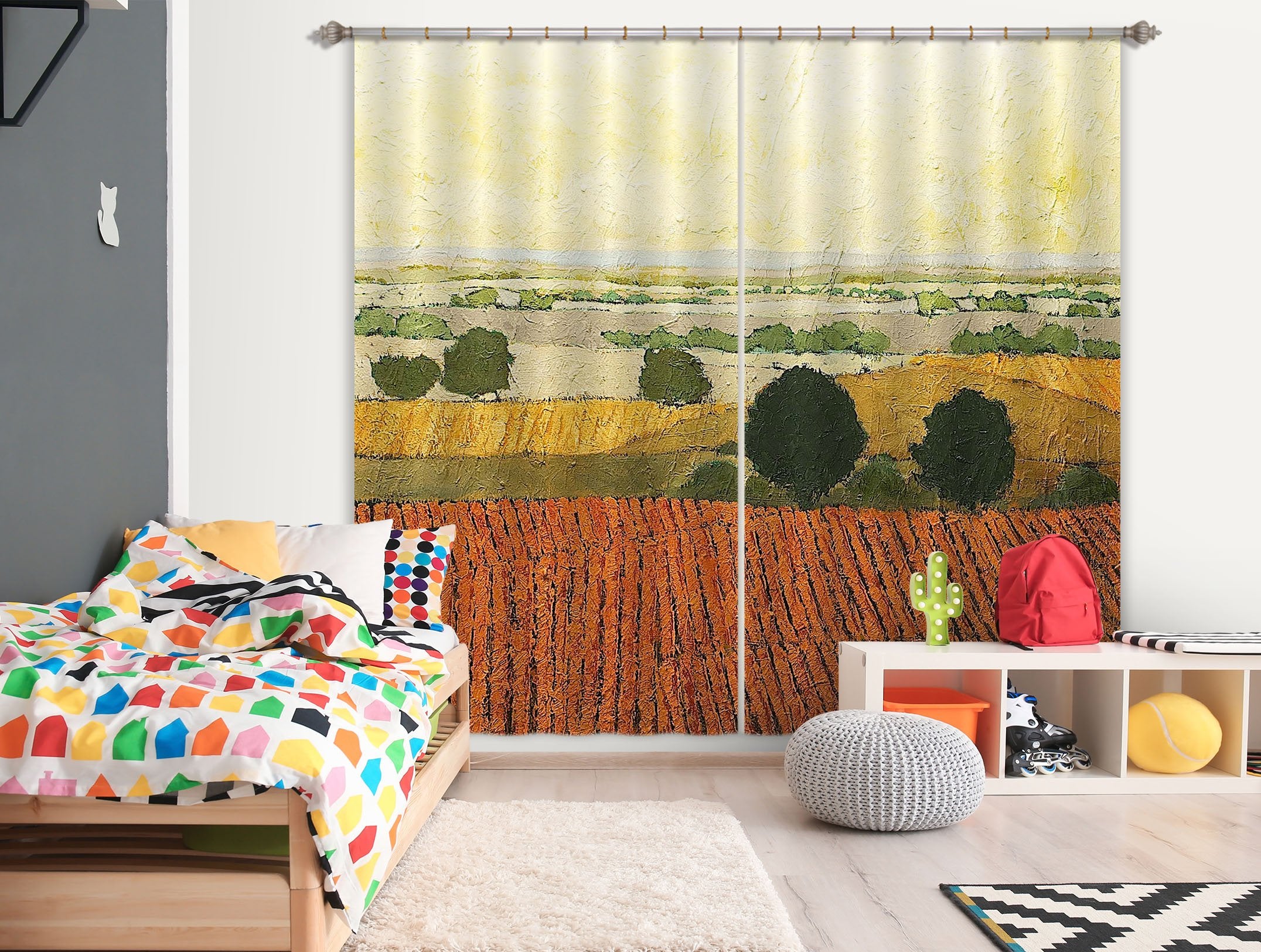 3D Autumn Field 120 Allan P. Friedlander Curtain Curtains Drapes Wallpaper AJ Wallpaper