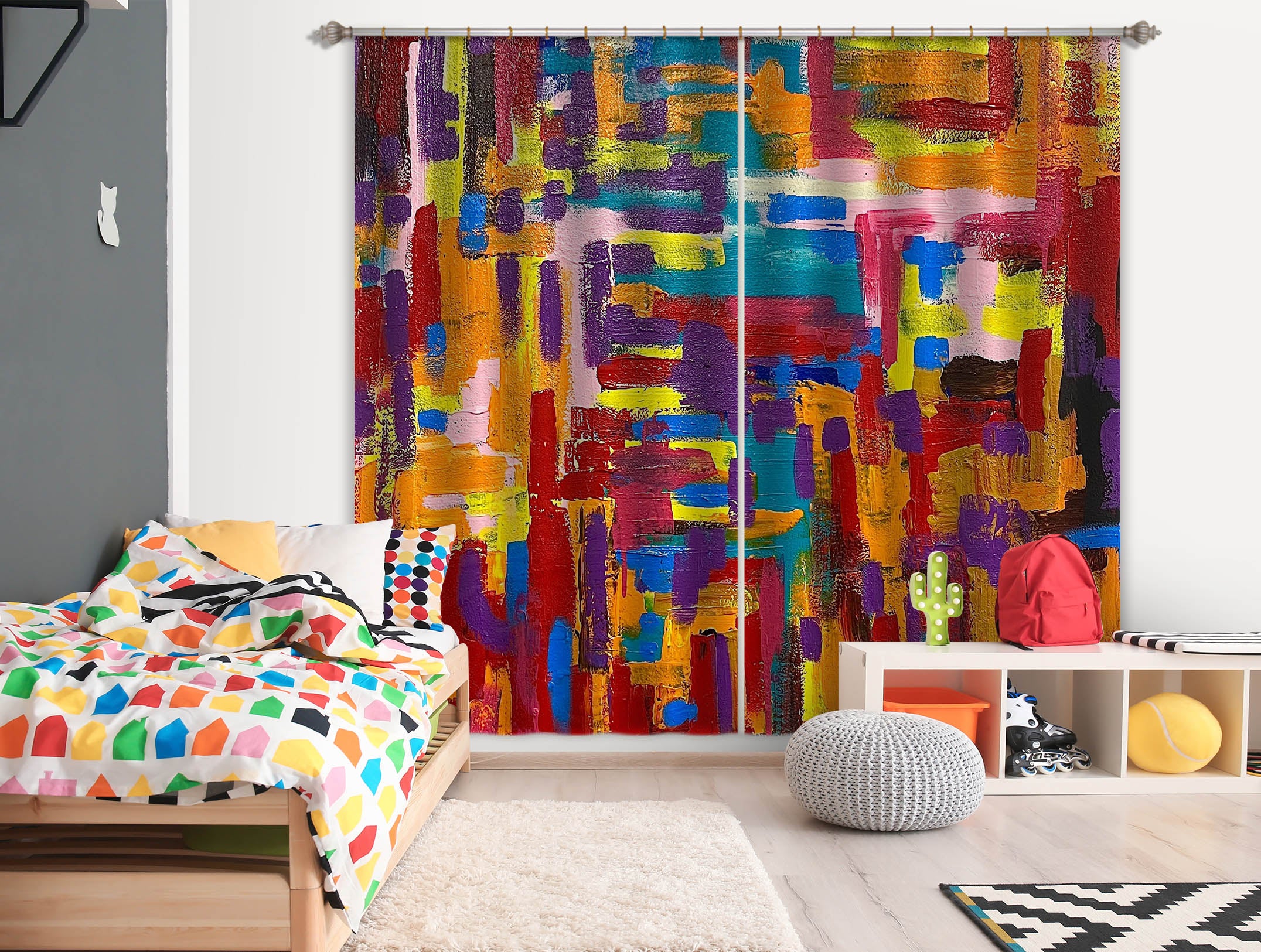 3D Color Painting 395 Jacqueline Reynoso Curtain Curtains Drapes