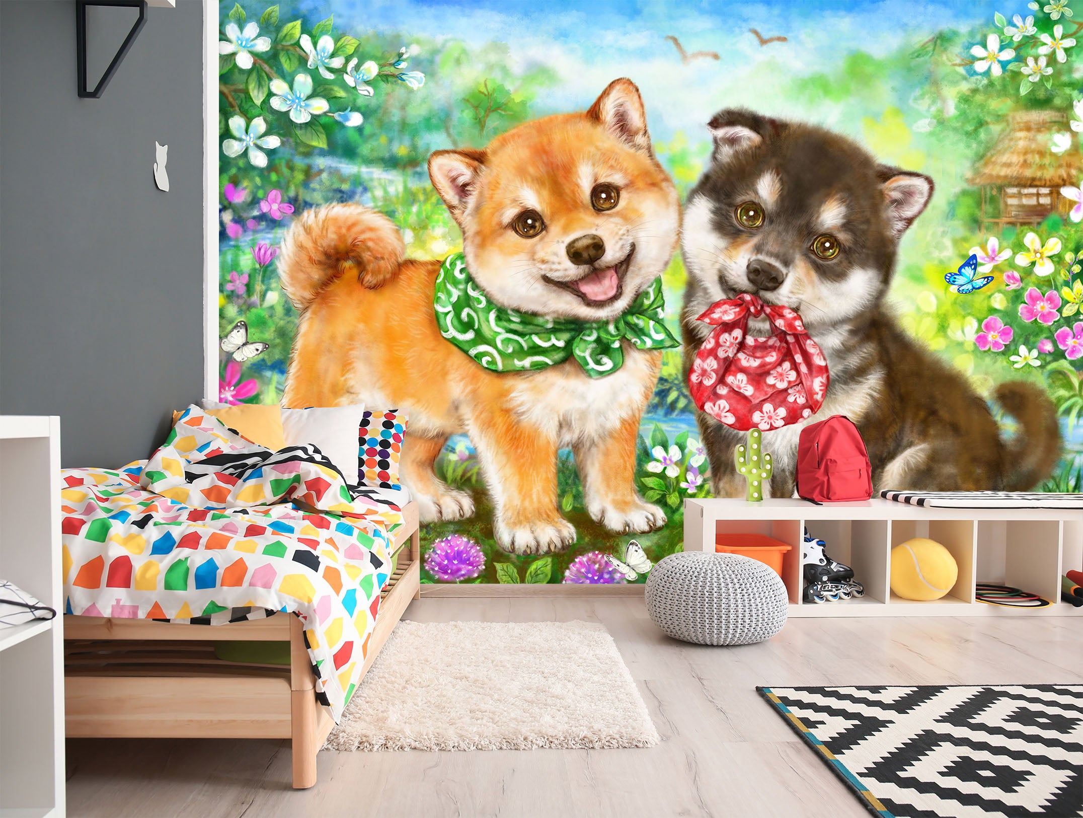 3D Cute Garden Dog 5428 Kayomi Harai Wall Mural Wall Murals