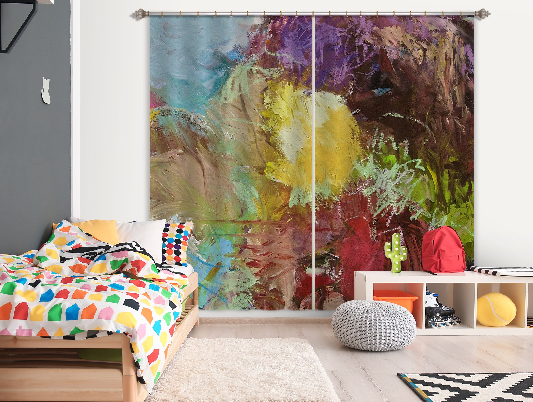 3D Color Graffiti 201 Allan P. Friedlander Curtain Curtains Drapes