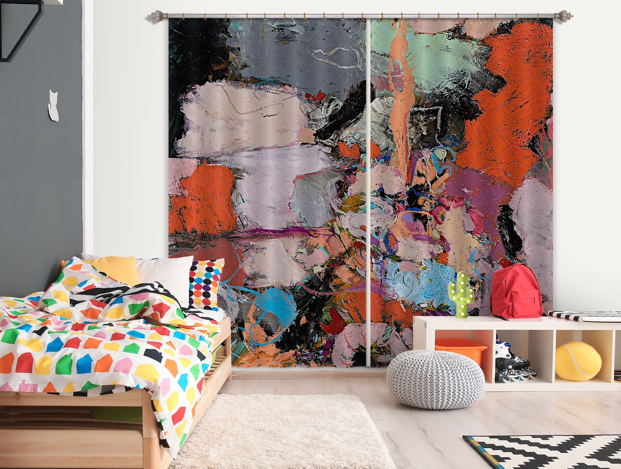 3D Vibrant Colors 107 Allan P. Friedlander Curtain Curtains Drapes