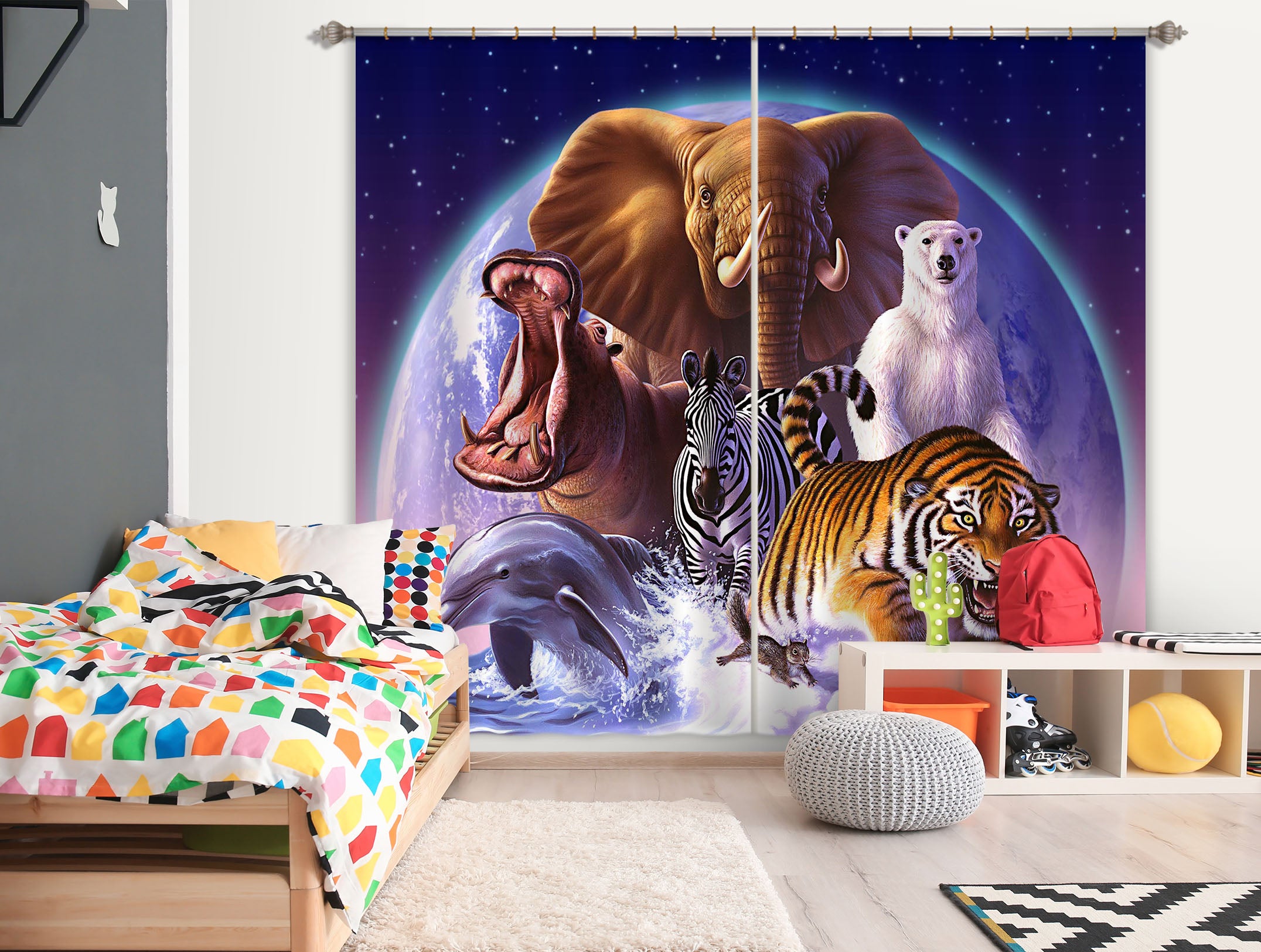 3D Wild World 049 Jerry LoFaro Curtain Curtains Drapes
