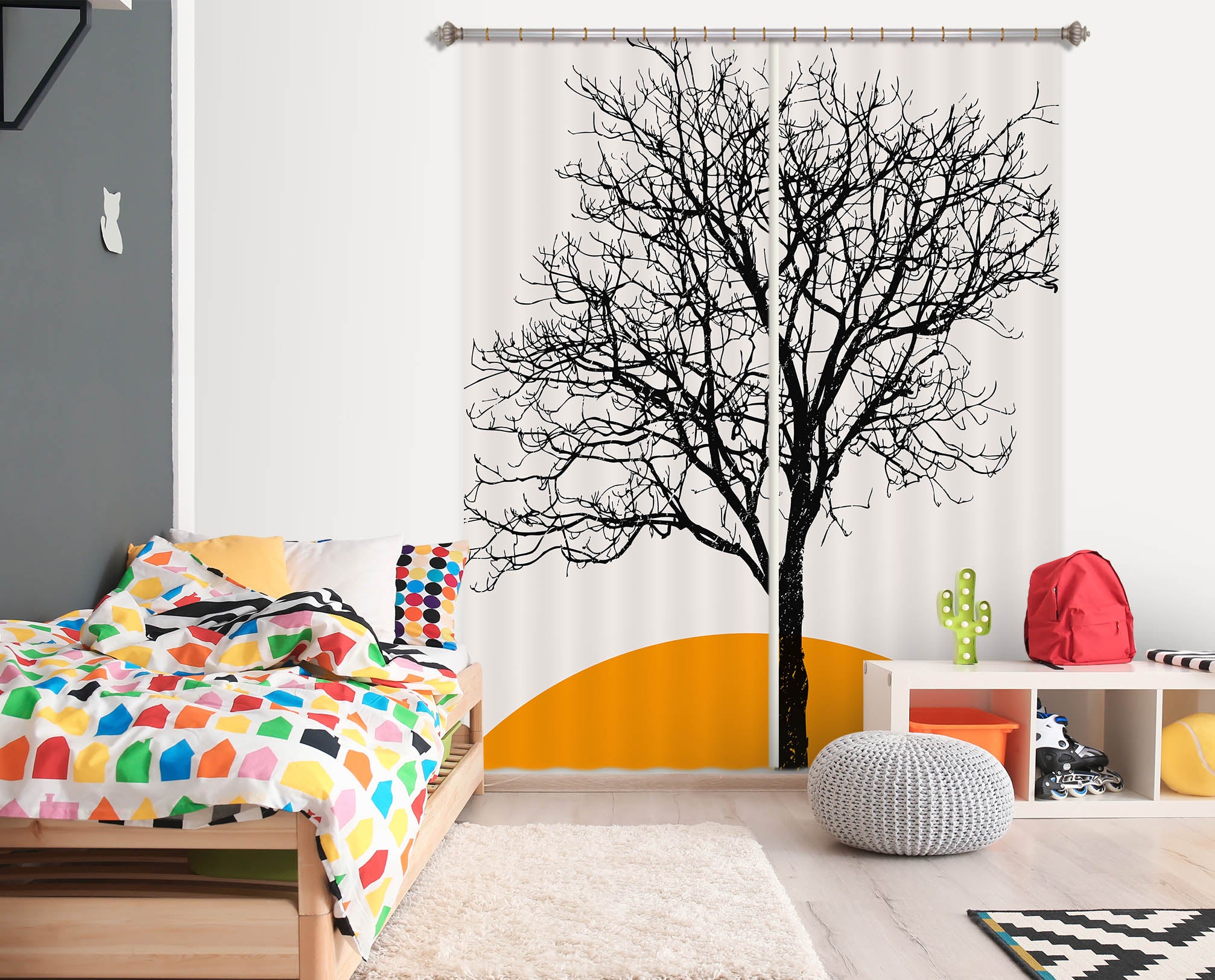 3D Dead Tree 1120 Boris Draschoff Curtain Curtains Drapes