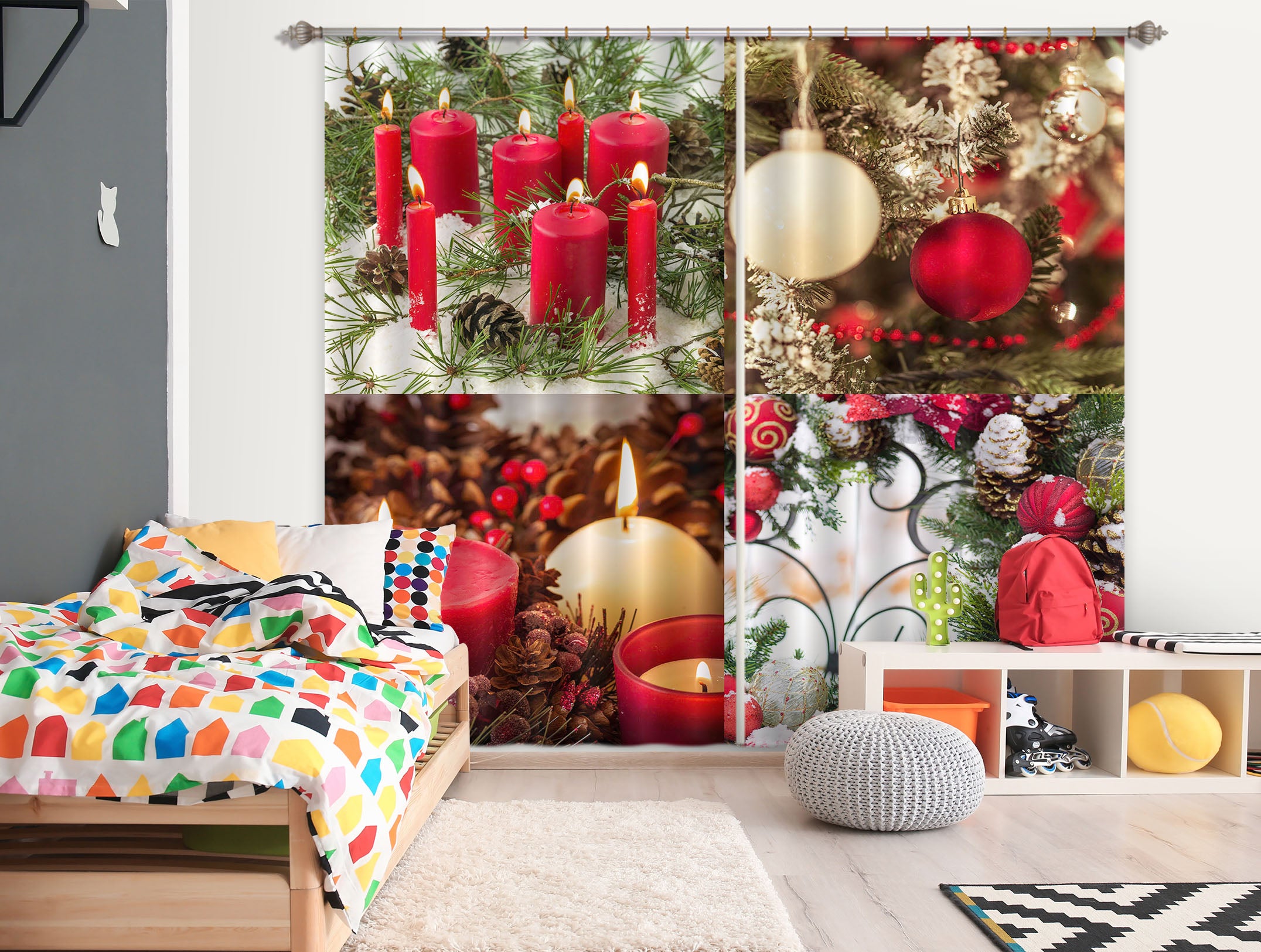 3D Holiday Gift 239 Assaf Frank Curtain Curtains Drapes
