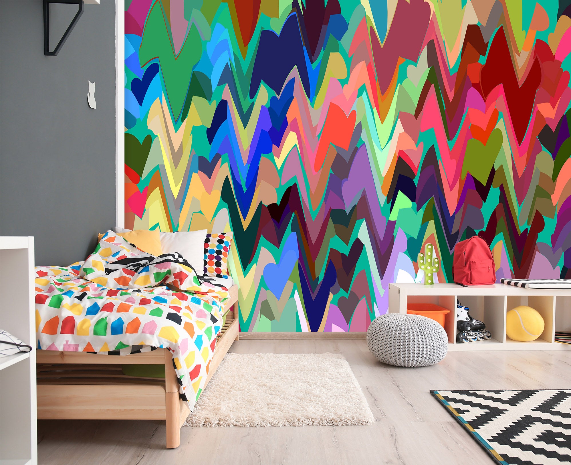 3D Colored Wavy 71092 Shandra Smith Wall Mural Wall Murals