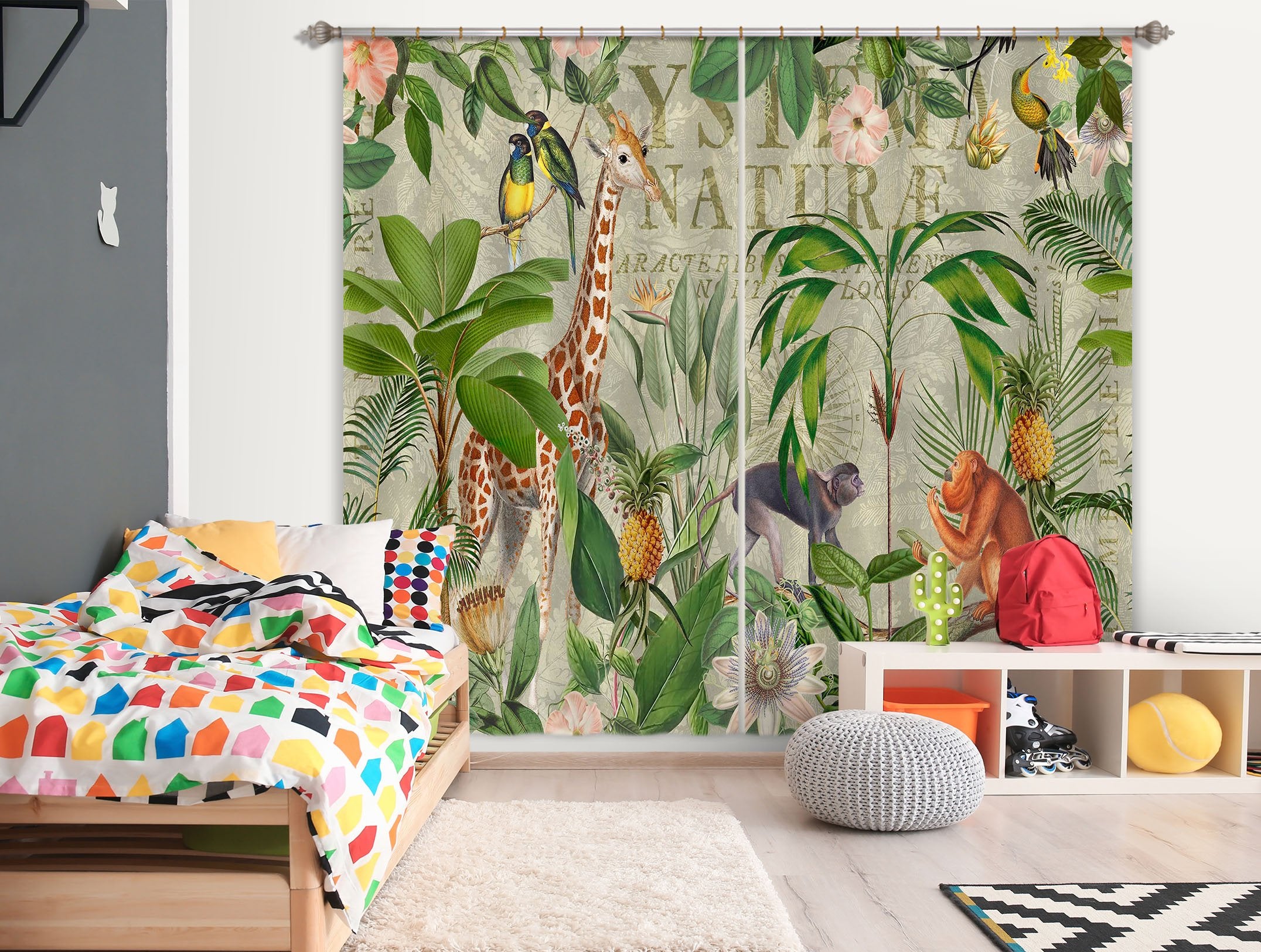 3D Animal Home 080 Andrea haase Curtain Curtains Drapes Wallpaper AJ Wallpaper