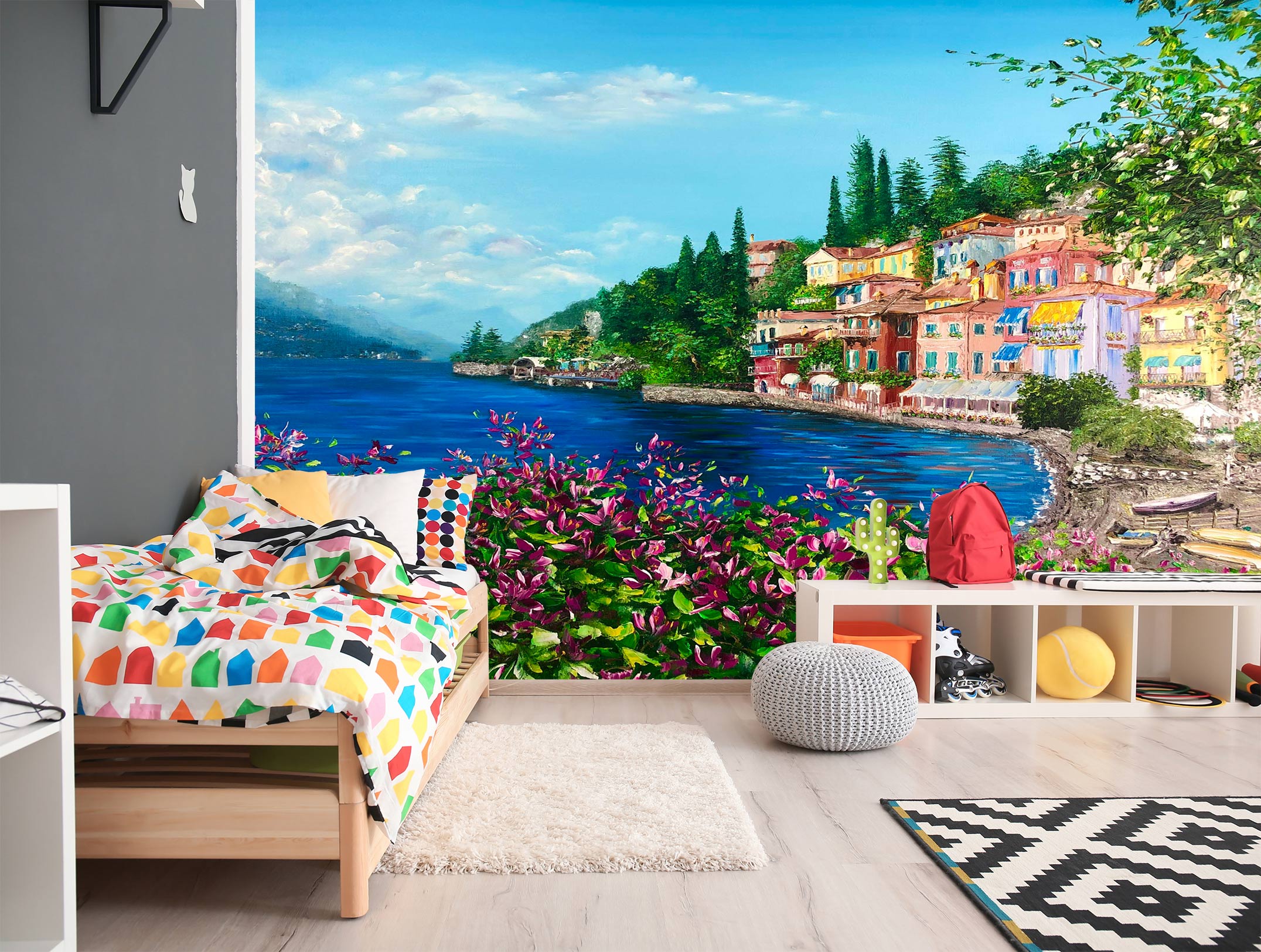 3D Sea Color House 136 Skromova Marina Wall Mural Wall Murals