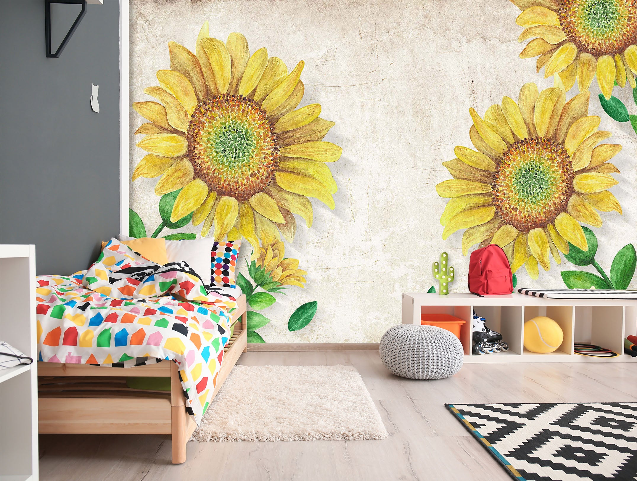 3D Sunflower Fower 1611 Wall Murals