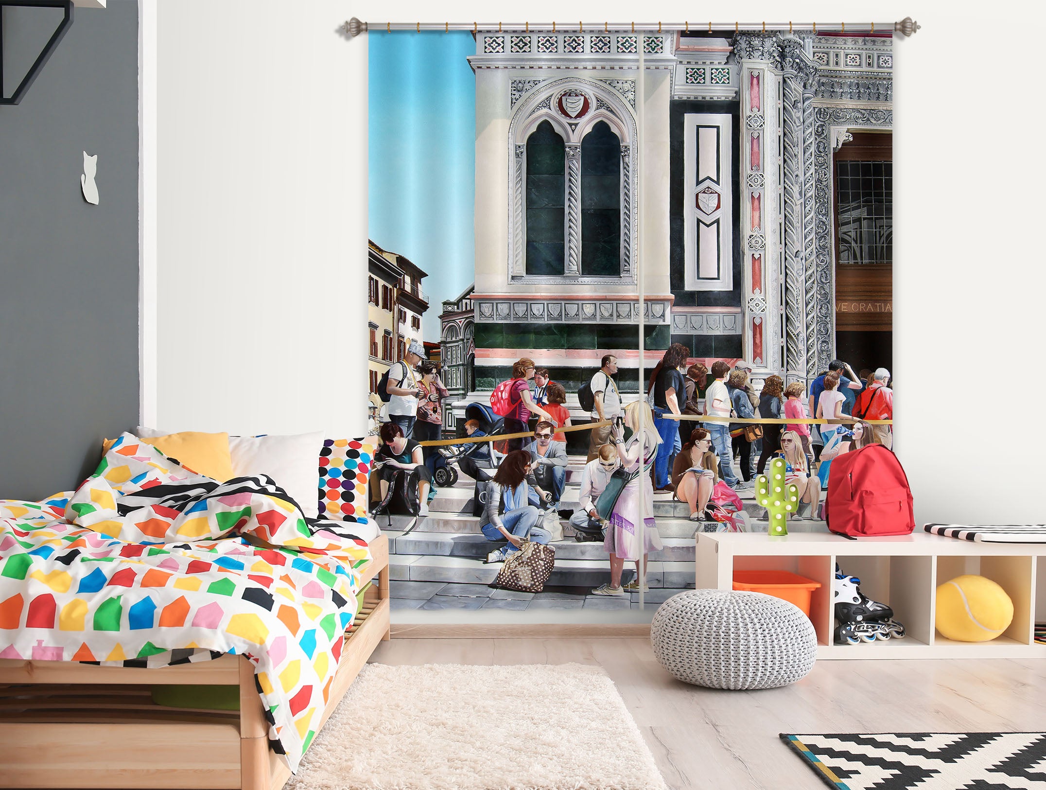 3D Street Tourists 11007 Matthew Holden Bates Curtain Curtains Drapes