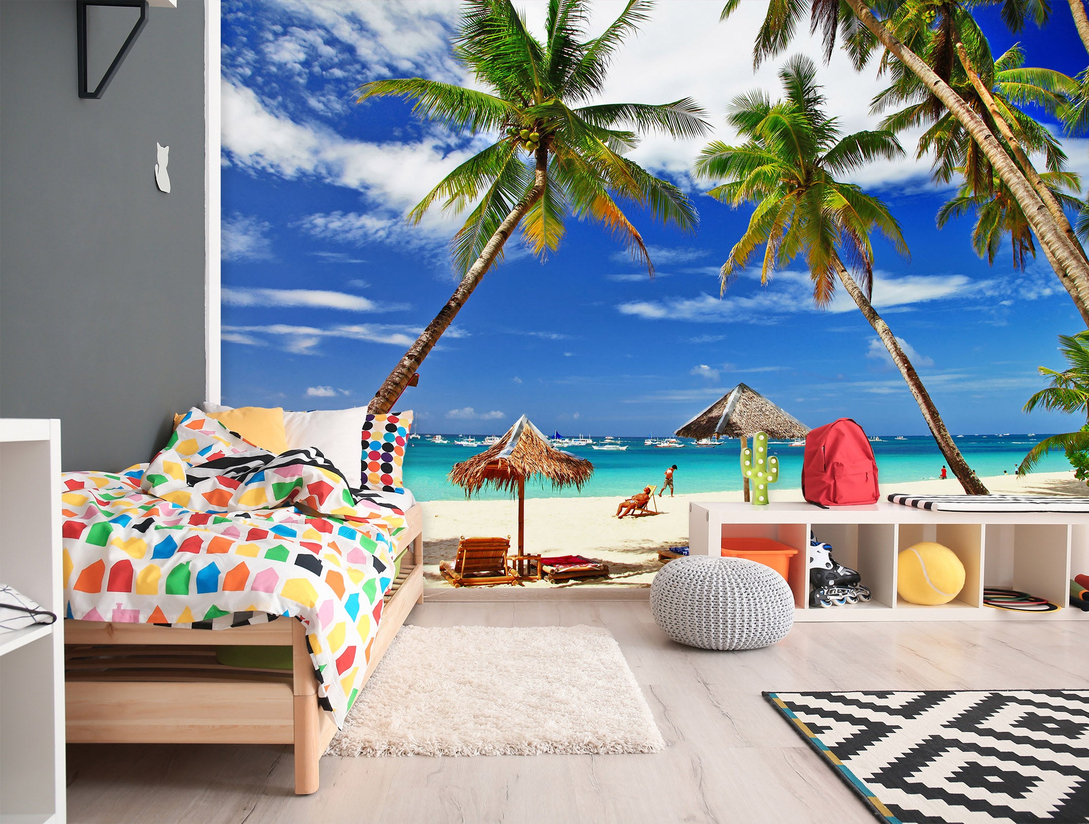 3D Beach Coconut Tree 57178 Wall Murals
