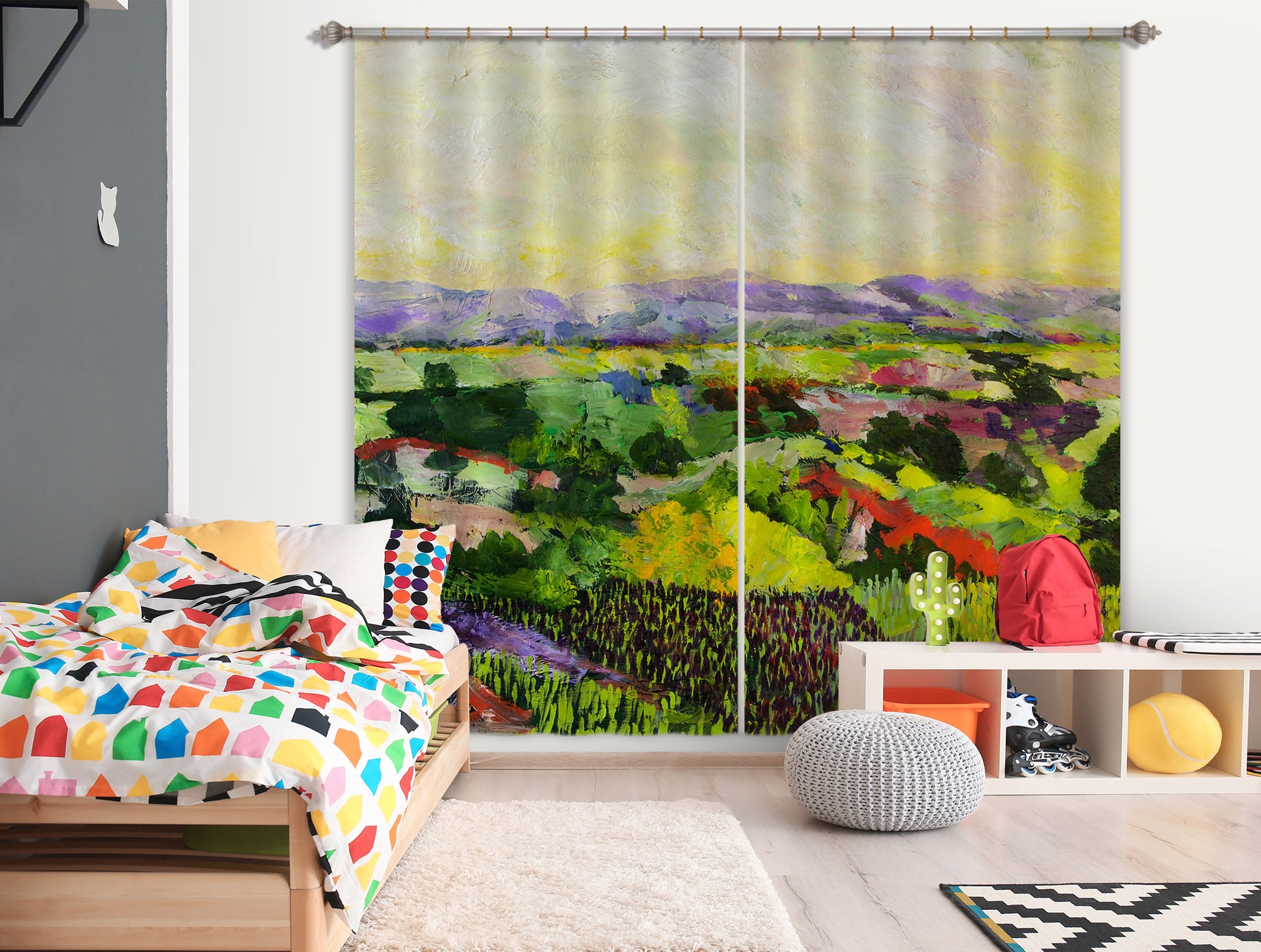 3D Green Forest 203 Allan P. Friedlander Curtain Curtains Drapes