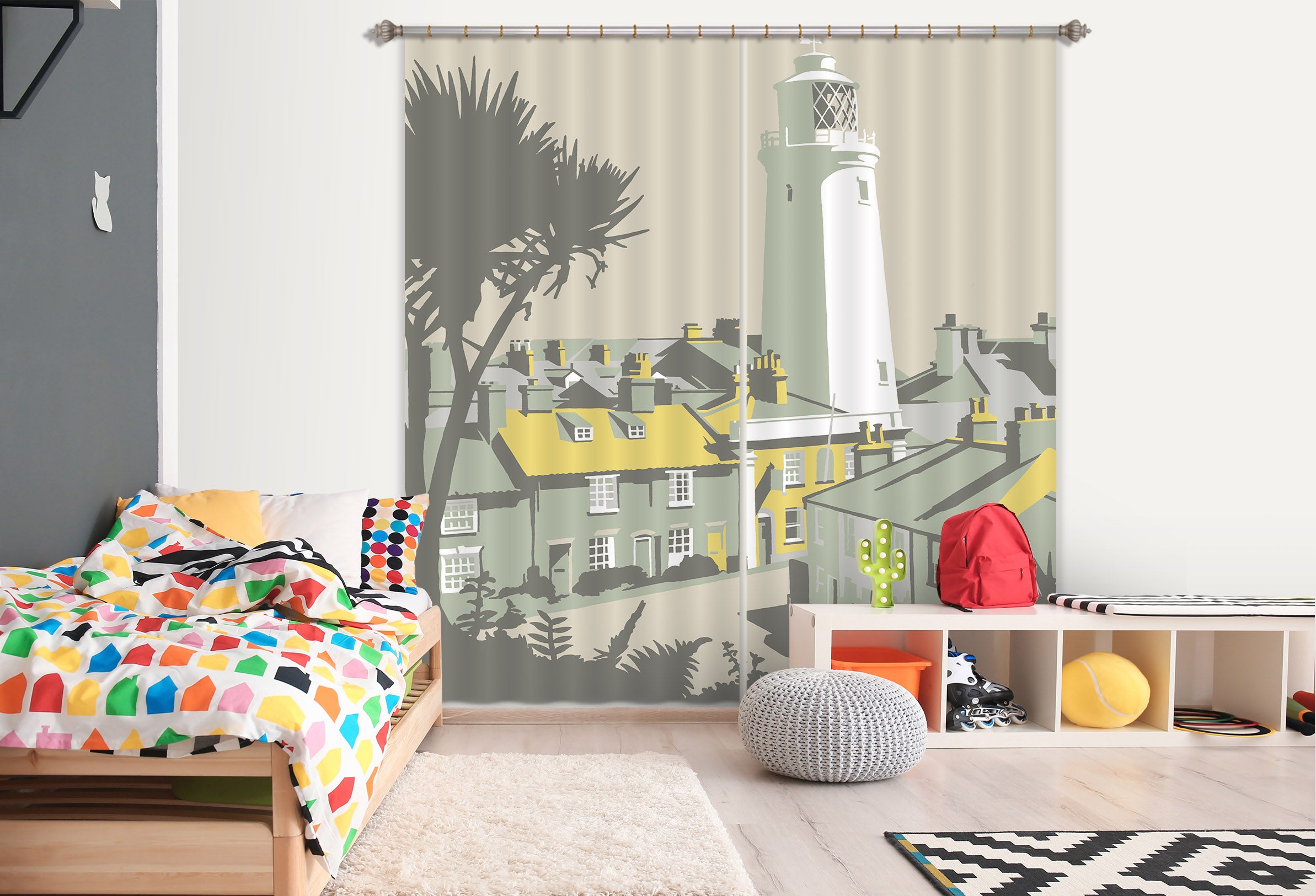 3D Sole Bay Inn 148 Steve Read Curtain Curtains Drapes