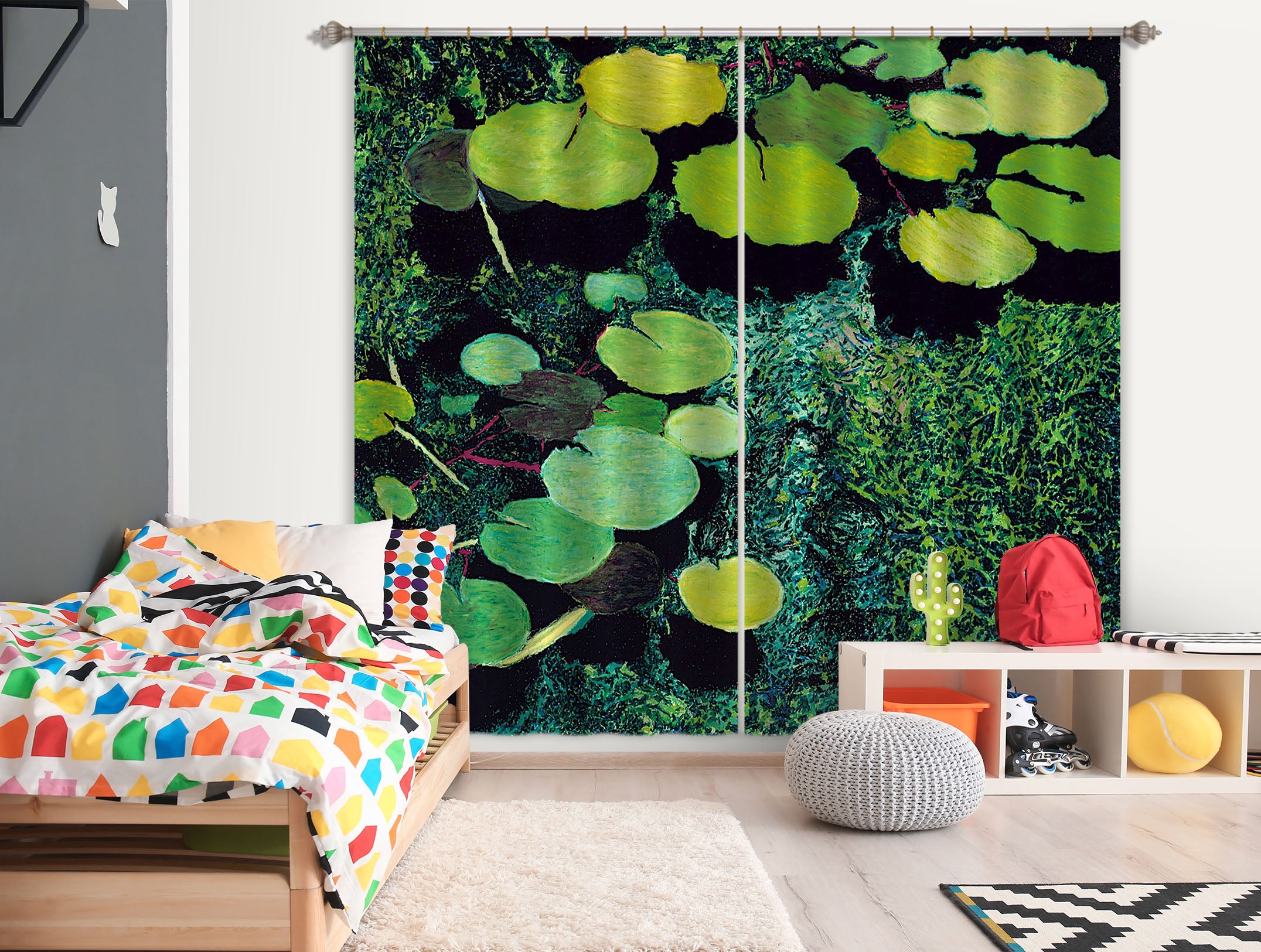 3D Lotus Leaf 285 Allan P. Friedlander Curtain Curtains Drapes