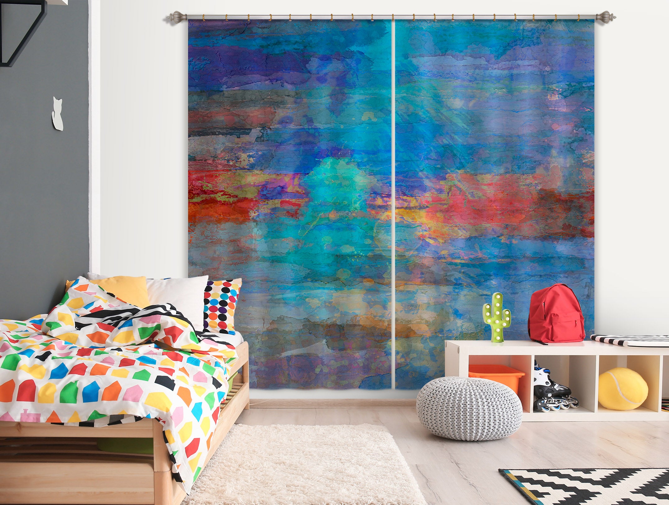 3D Blue Clouds 231 Michael Tienhaara Curtain Curtains Drapes