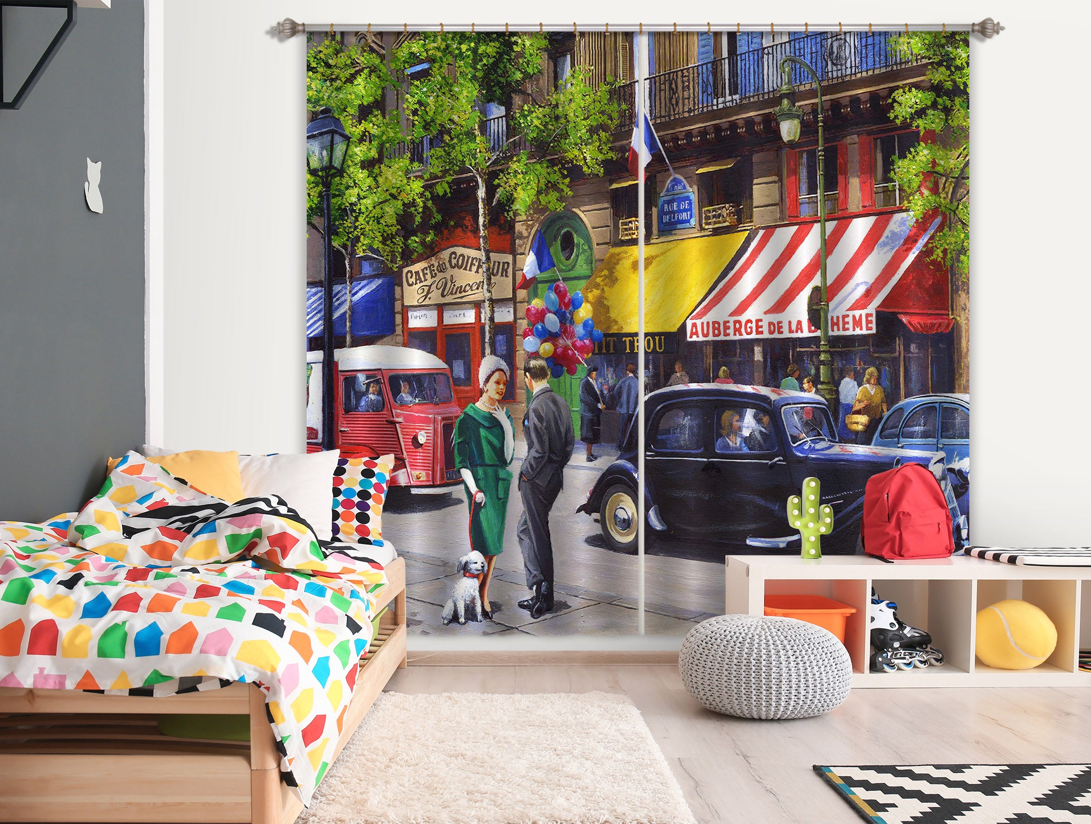 3D Street Balloon 146 Kevin Walsh Curtain Curtains Drapes