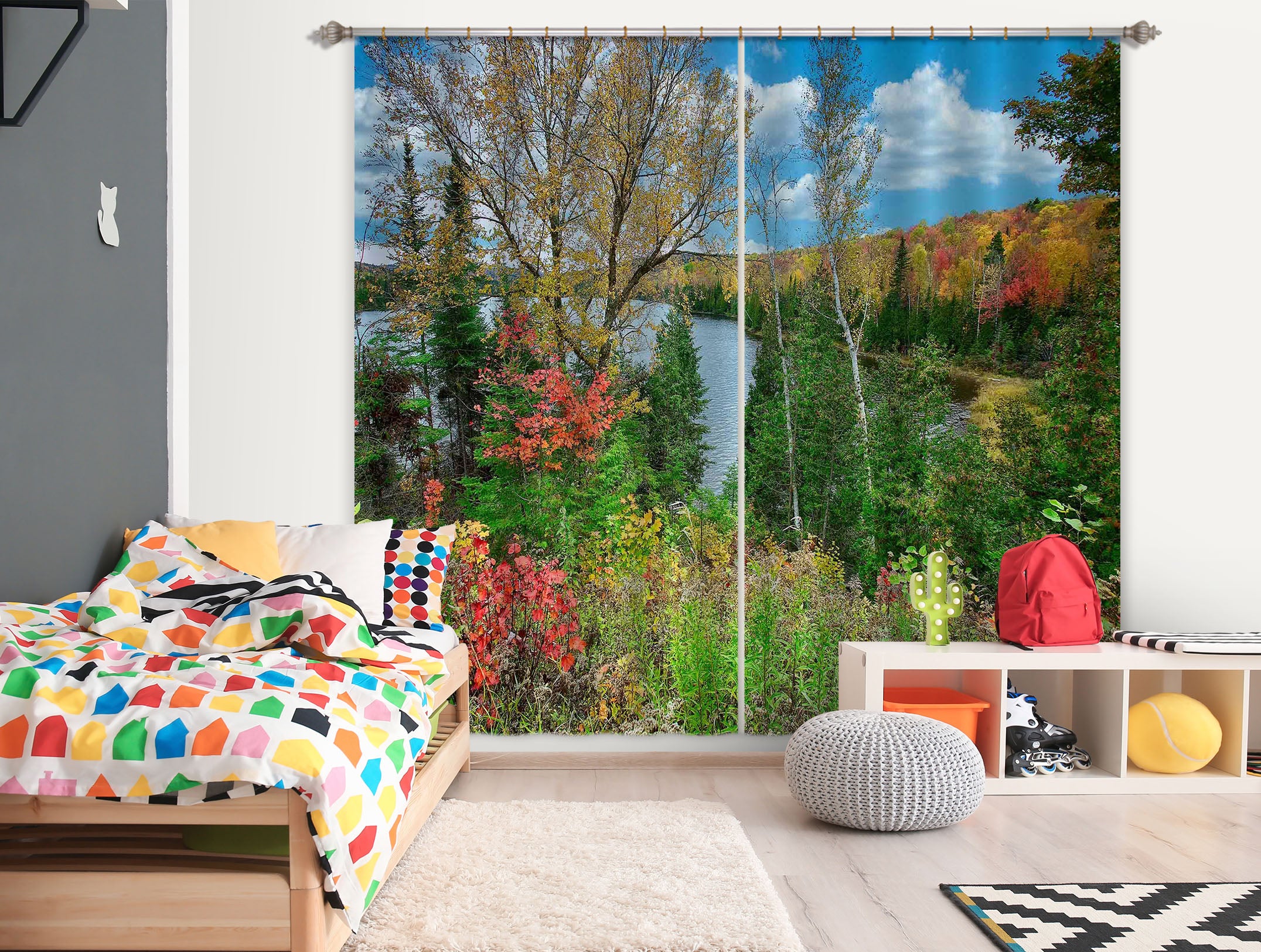 3D Trees 62152 Kathy Barefield Curtain Curtains Drapes