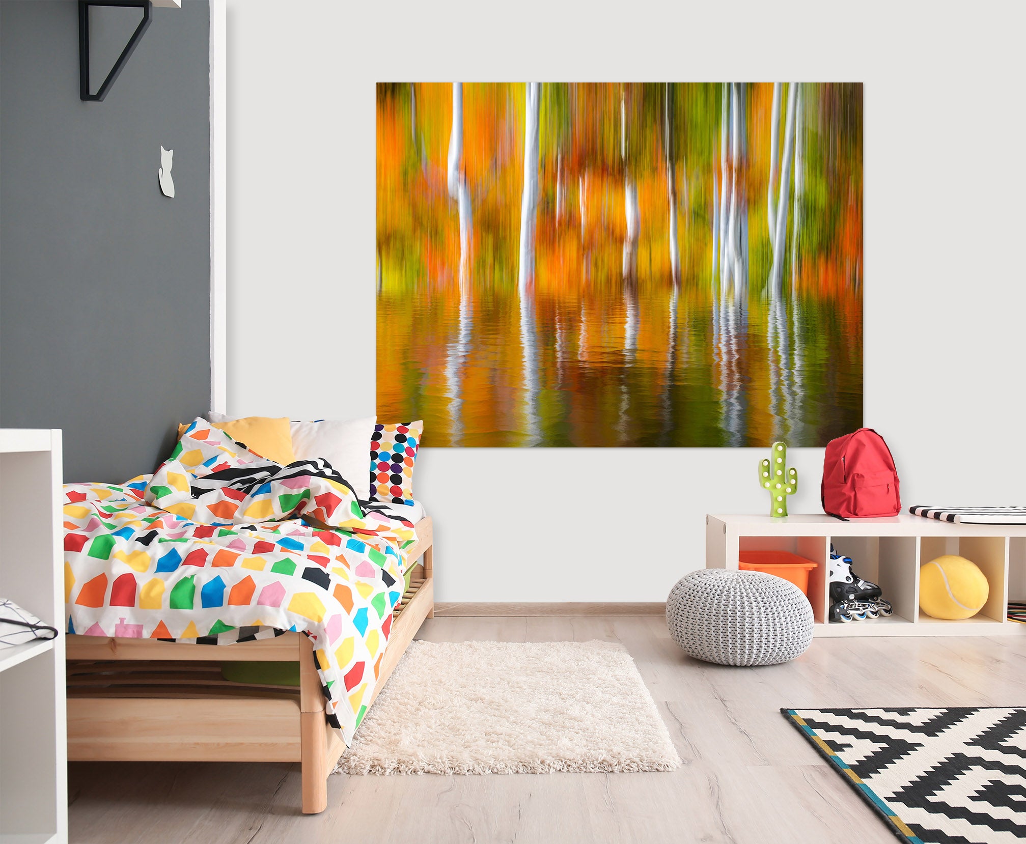 3D Orange Reflection 190 Marco Carmassi Wall Sticker