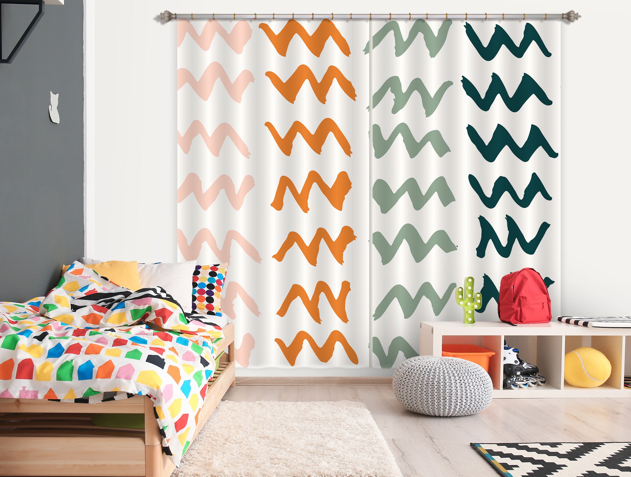 3D Colored Curve 111114 Kashmira Jayaprakash Curtain Curtains Drapes