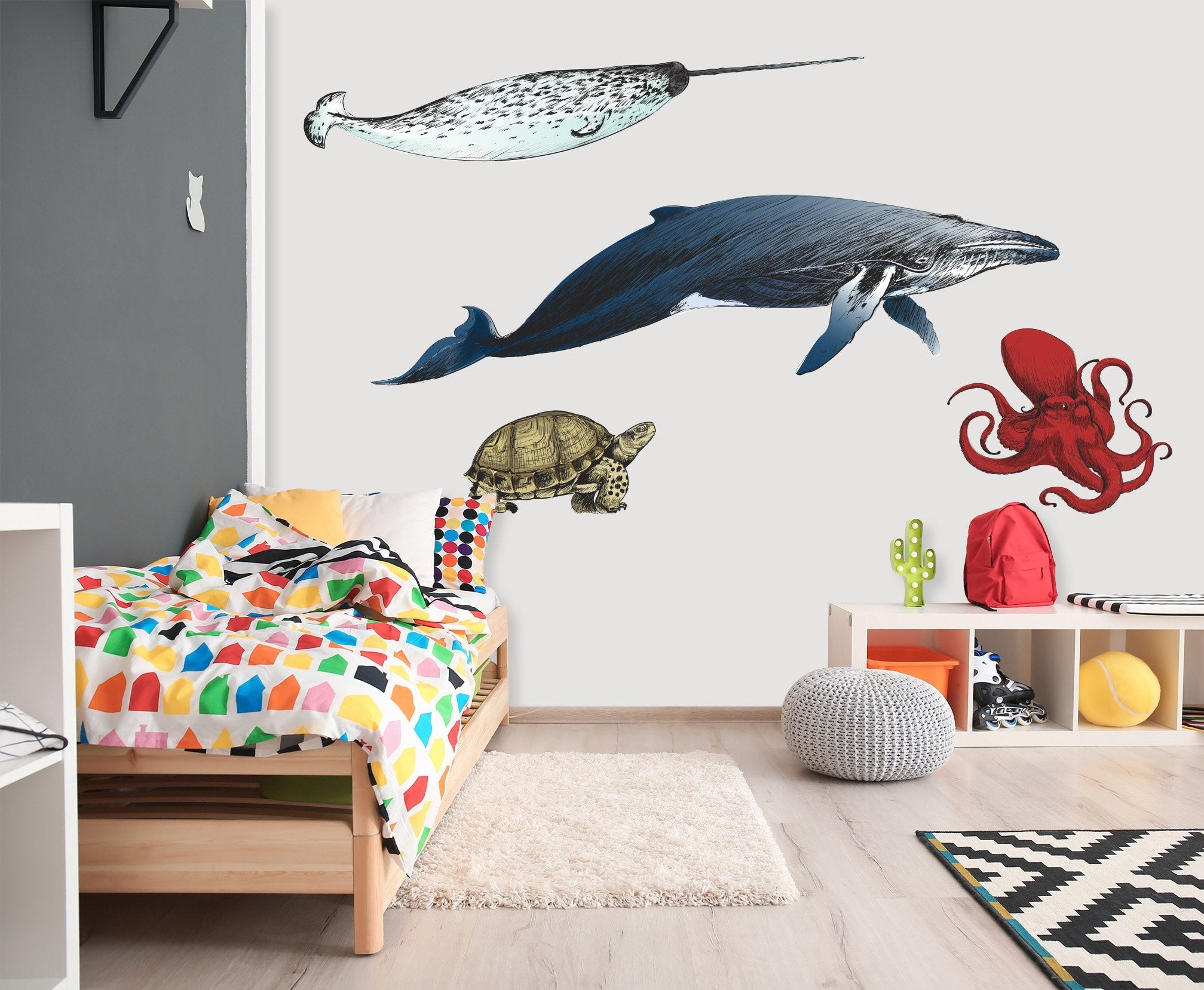 3D Undersea Animal 062 Animals Wall Stickers Wallpaper AJ Wallpaper