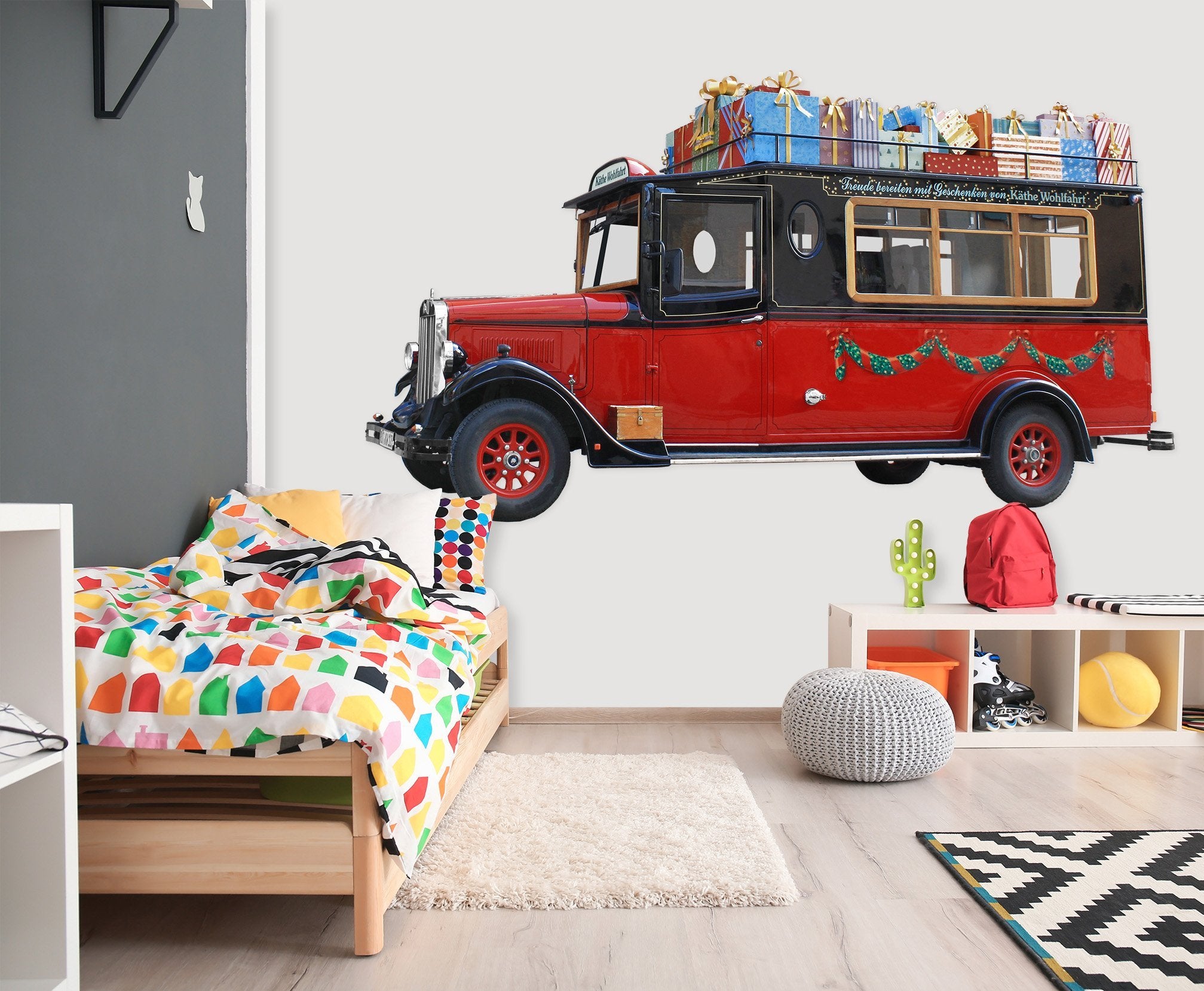 3D Oldtimer RED 0213 Vehicles Wallpaper AJ Wallpaper