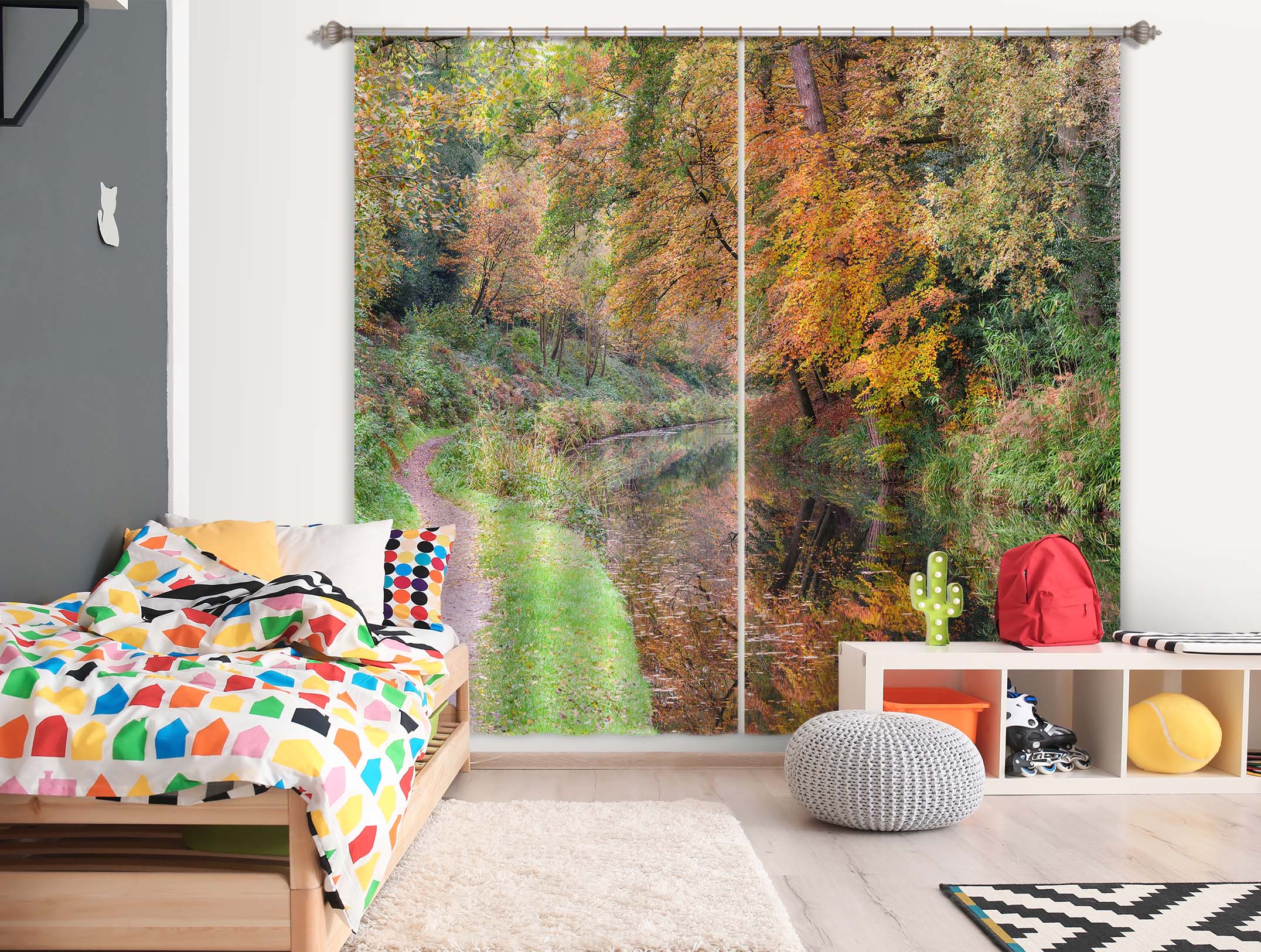 3D Withered Leaves 6358 Assaf Frank Curtain Curtains Drapes