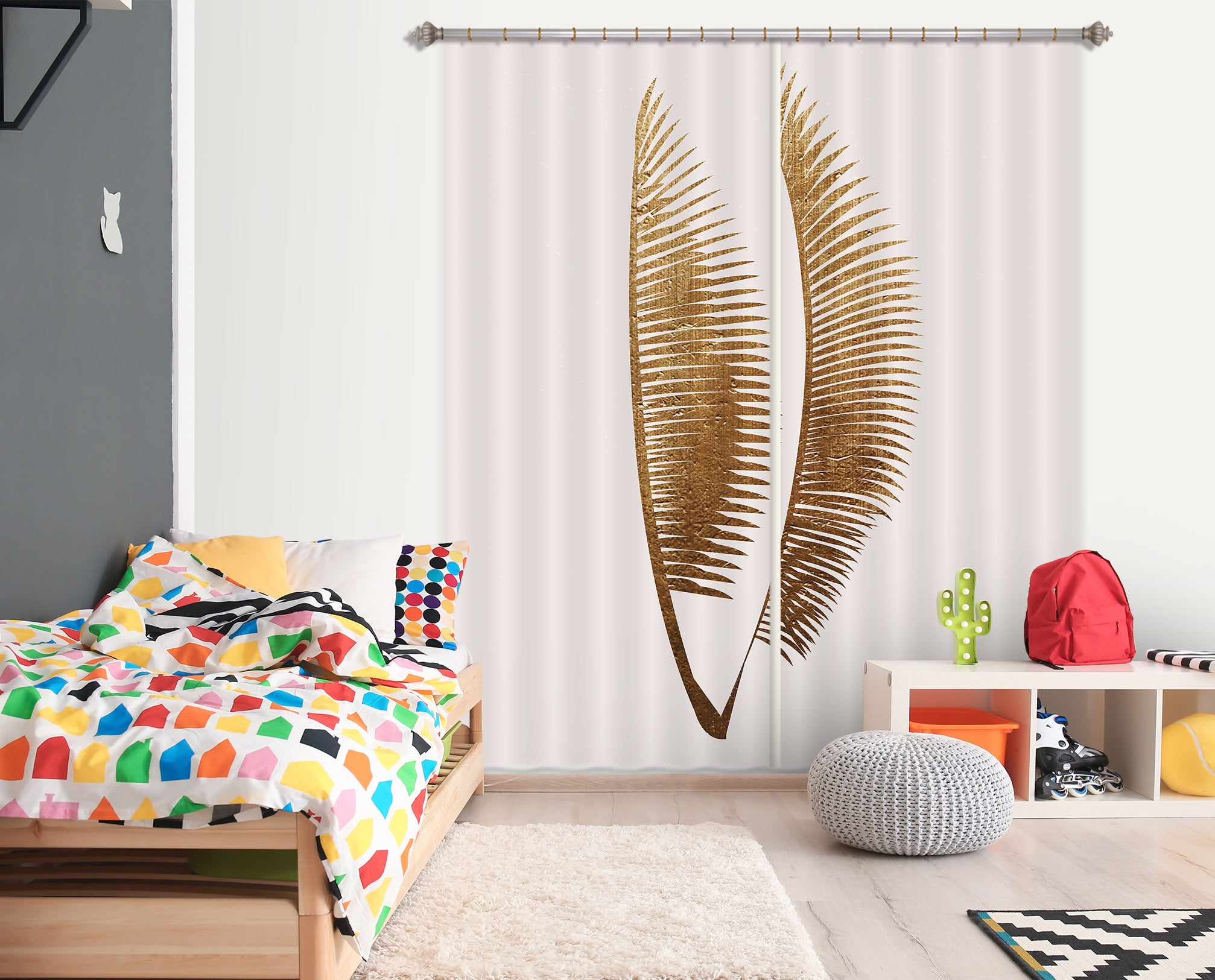 3D Geometrica Leaves 1045 Boris Draschoff Curtain Curtains Drapes