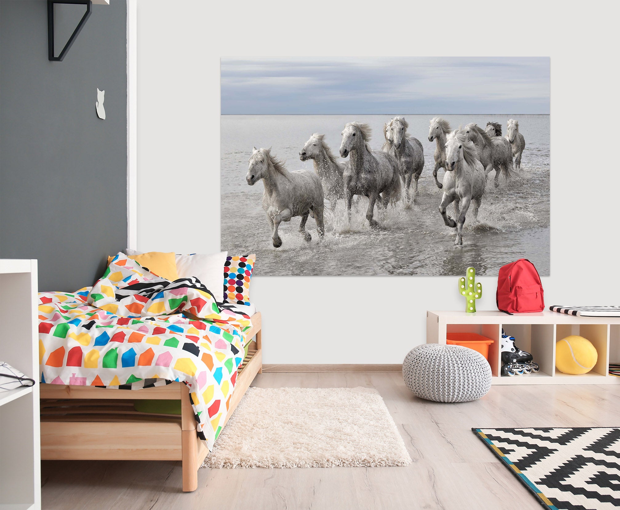 3D White Horse 199 Marco Carmassi Wall Sticker