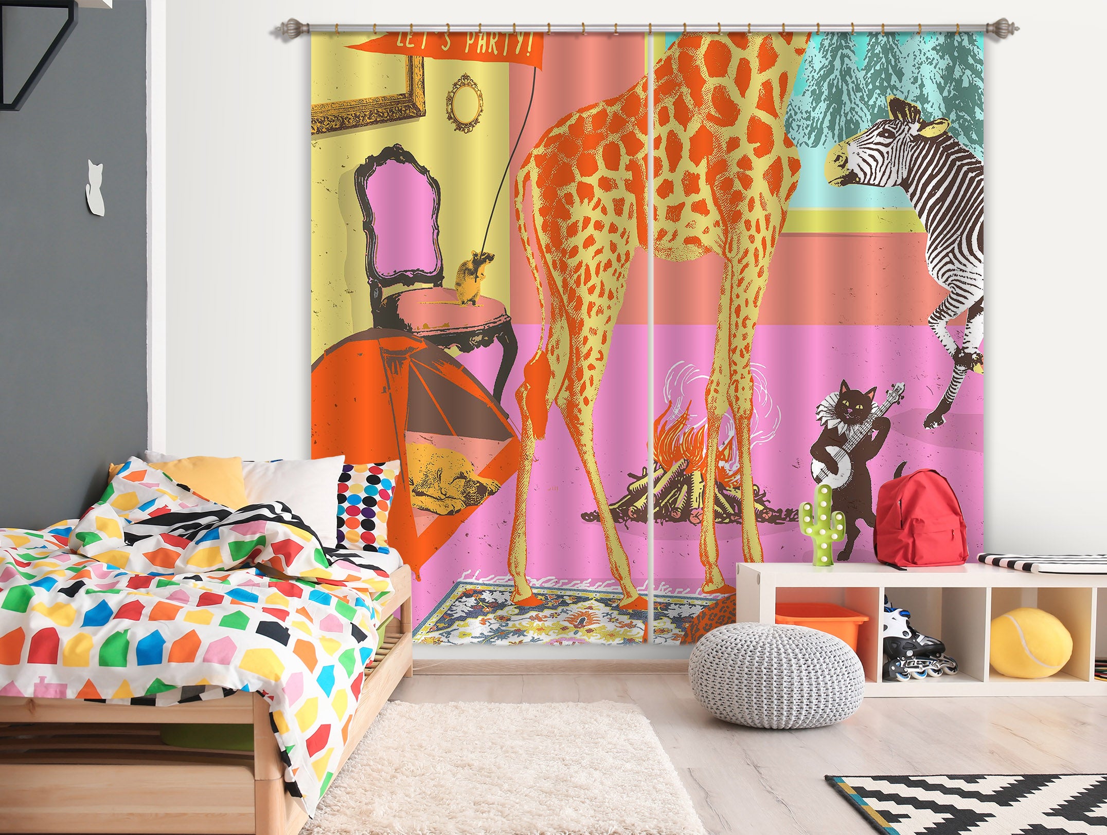 3D Party Time 048 Showdeer Curtain Curtains Drapes