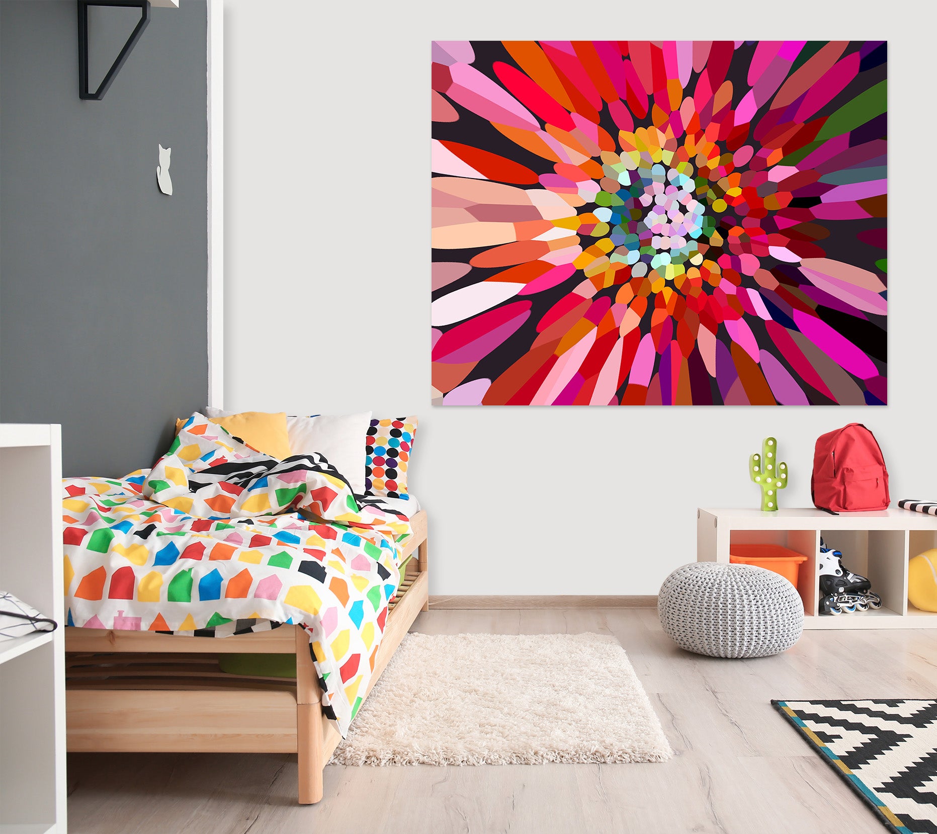 3D Pink Flower Horizontal 71111 Shandra Smith Wall Sticker