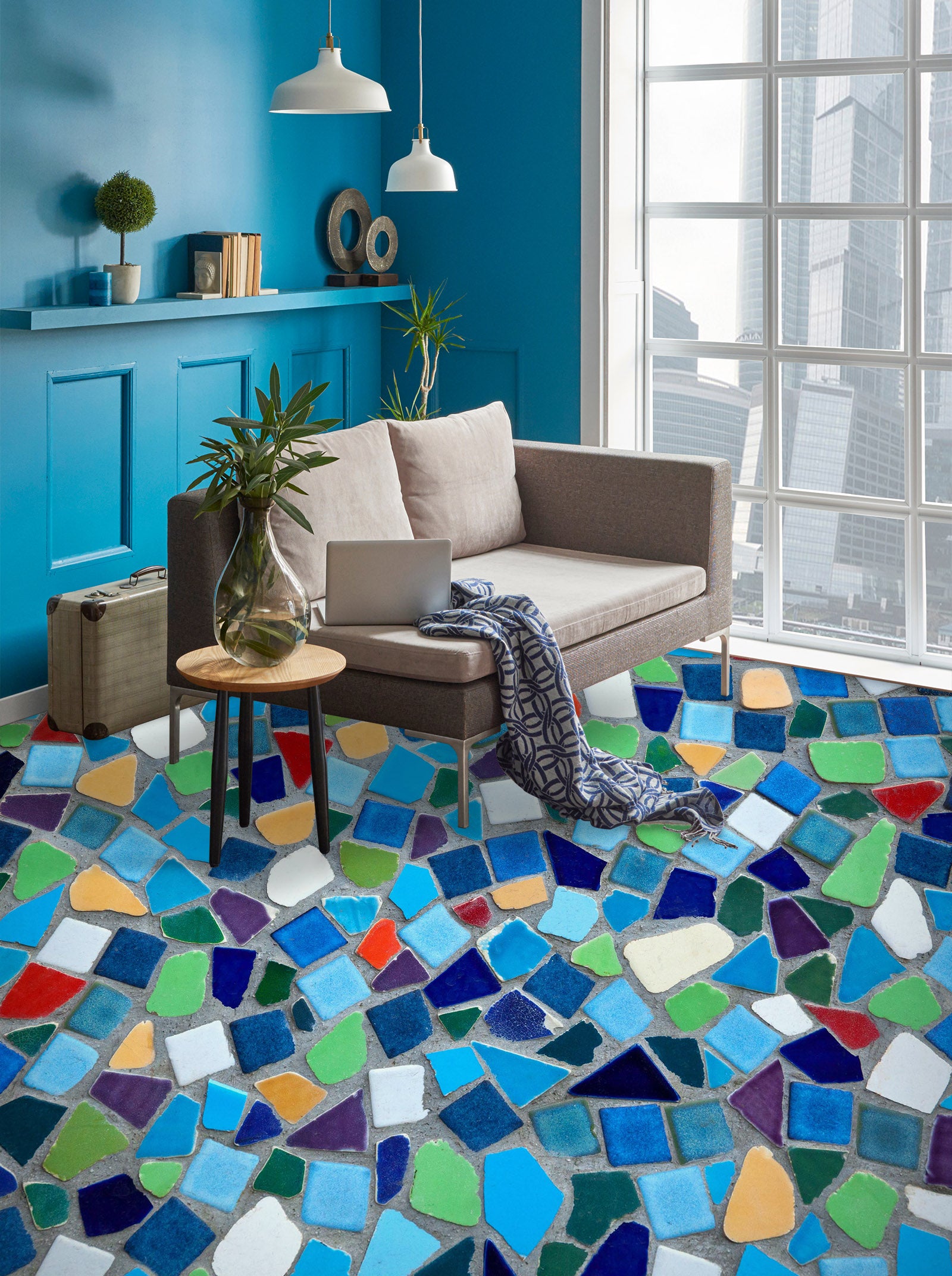 3D Colorful Stitching 033 Floor Mural Wallpaper Murals Rug & Mat Print Epoxy waterproof bath floor