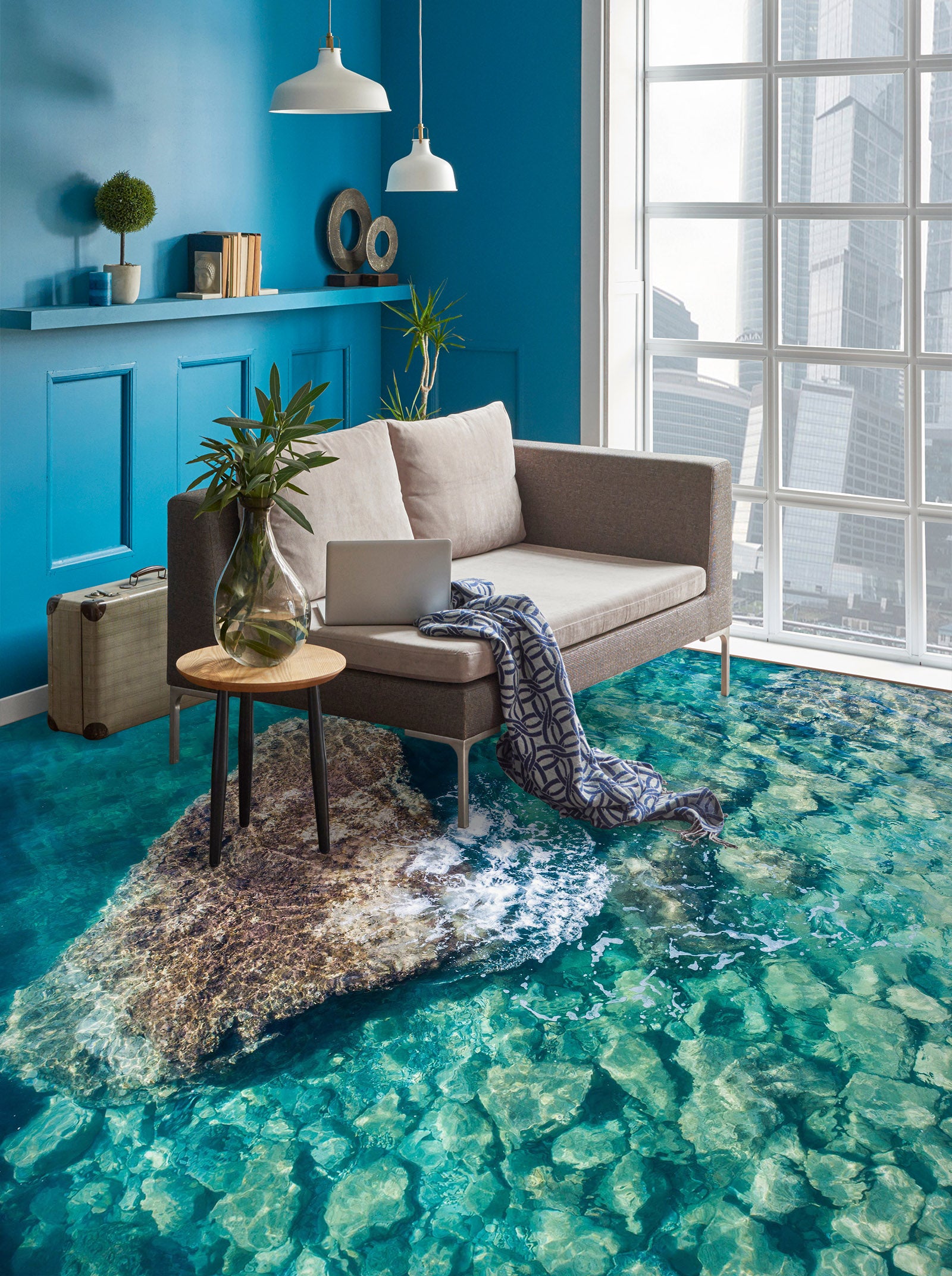 3D Cool Shallow Sea 376 Floor Mural Wallpaper Murals Rug & Mat Print Epoxy waterproof bath floor