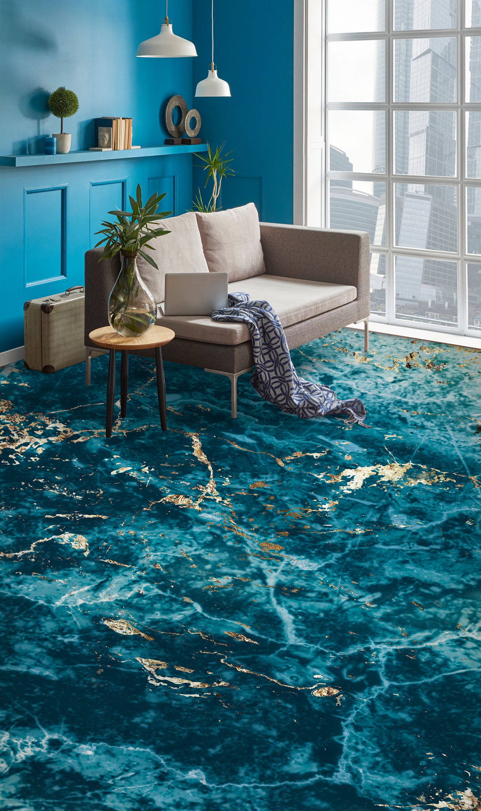 3D Golden Embellishment 1000 Floor Mural Wallpaper Murals Self-Adhesive Removable Print Epoxy