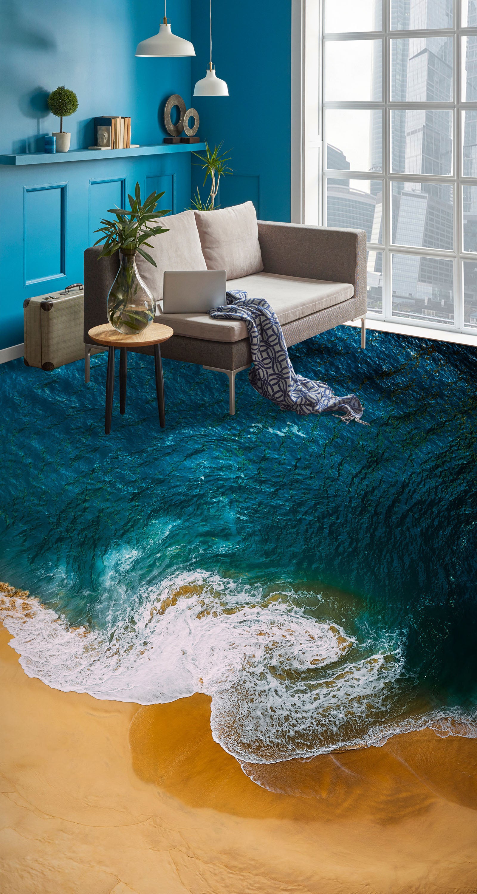 3D Mysterious Waves 899 Floor Mural Wallpaper Murals Rug & Mat Print Epoxy waterproof bath floor