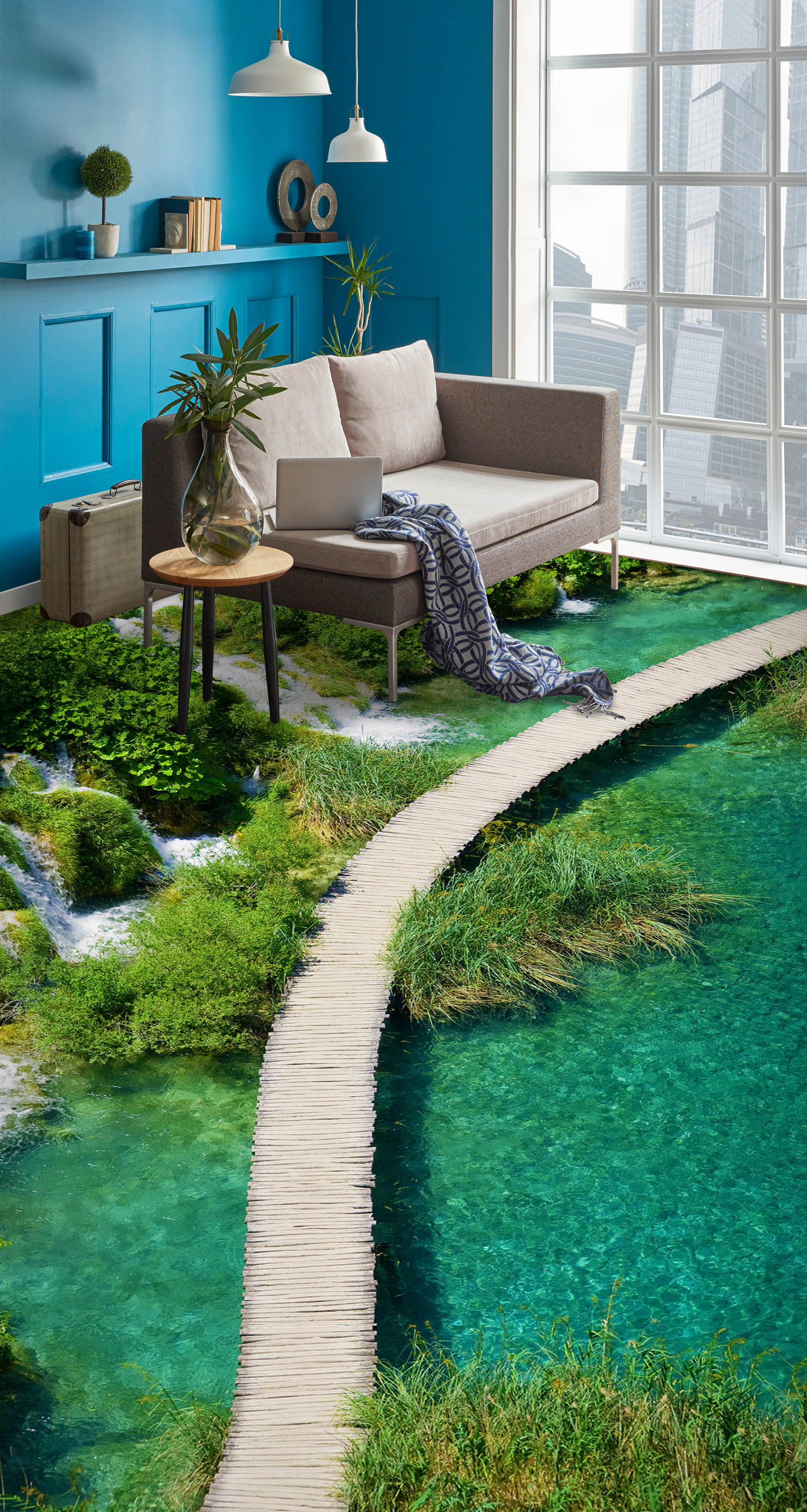 3D Long Wood Road 593 Floor Mural Wallpaper Murals Rug & Mat Print Epoxy waterproof bath floor